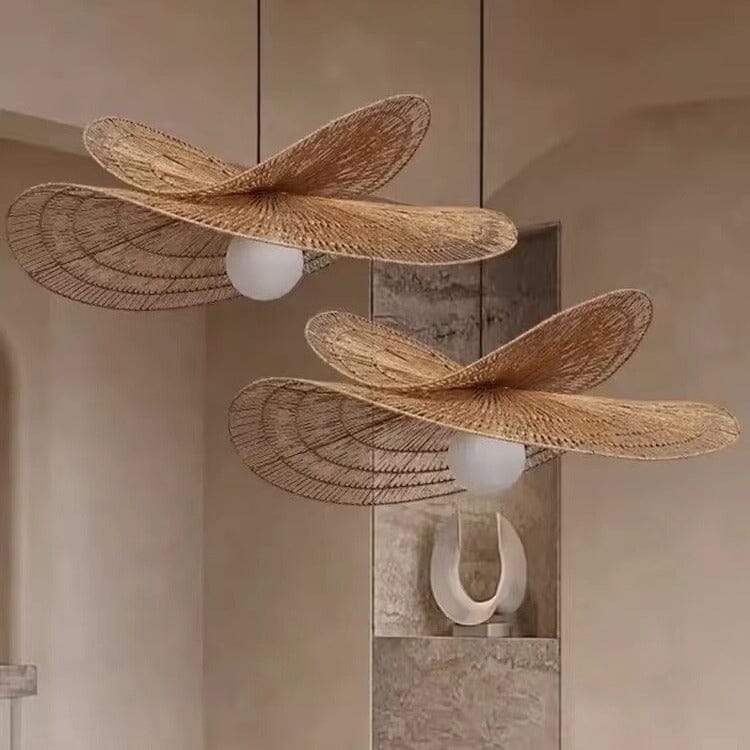 Lightsin Vintage Countryside Rattan Craft Handwoven Creative Pendant Light Fixtures Lightsin UK