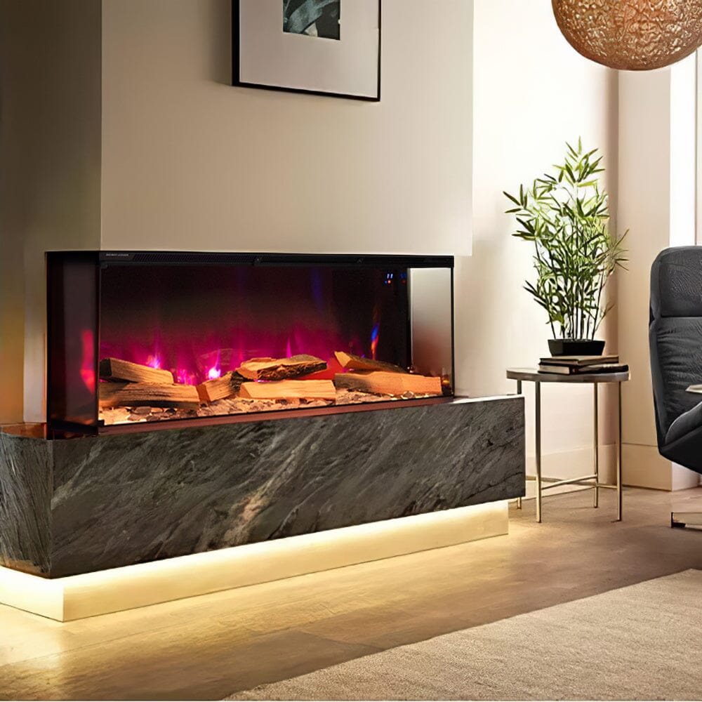 40/50/60/70-Inch 3-Sided Freestanding Electric Fireplace 12 Flame