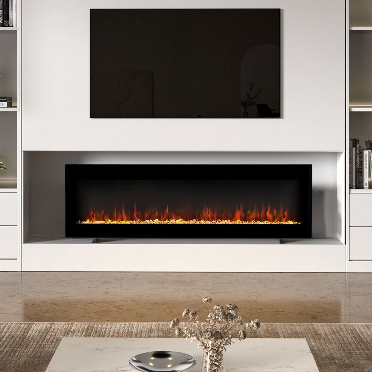 40/50/60/70/80 Inch Electric Fireplace 9 Colour LED Flame Effect Heater With Remote Control Freestanding Fireplaces Living and Home 40 Inches Version B