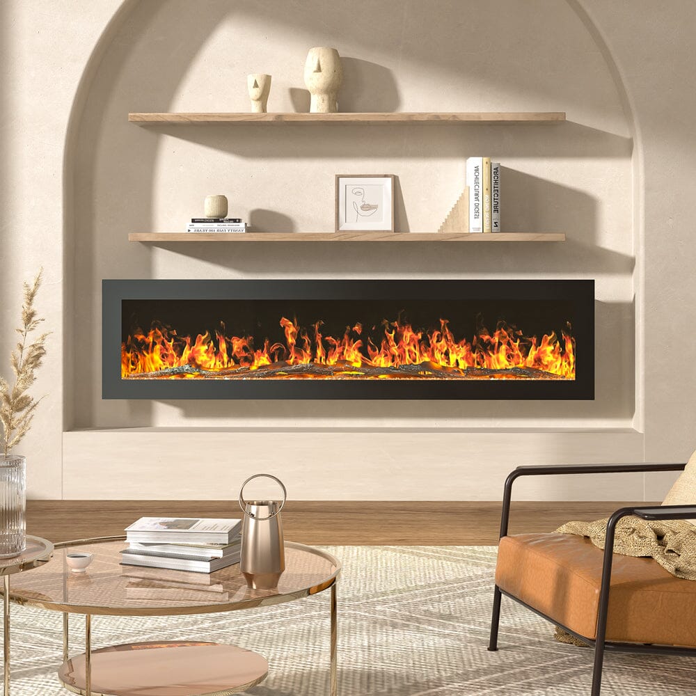 40/50/60/70/80 Inch Electric Fireplace 9 Colour LED Flame Effect Heater With Remote Control Freestanding Fireplaces Living and Home 50 Inches Version B