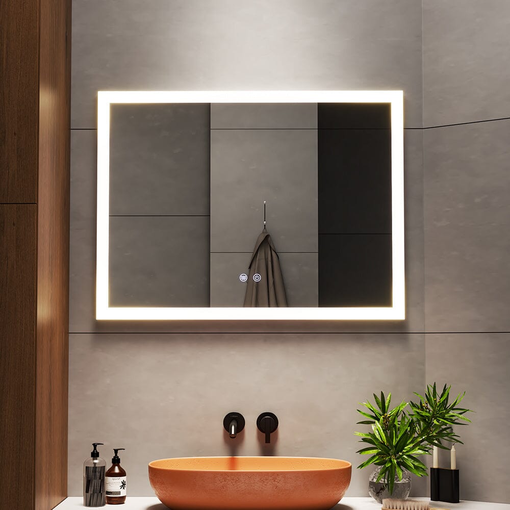 Frameless Anti-Fog Dimmable LED Wall Mirror Living and Home