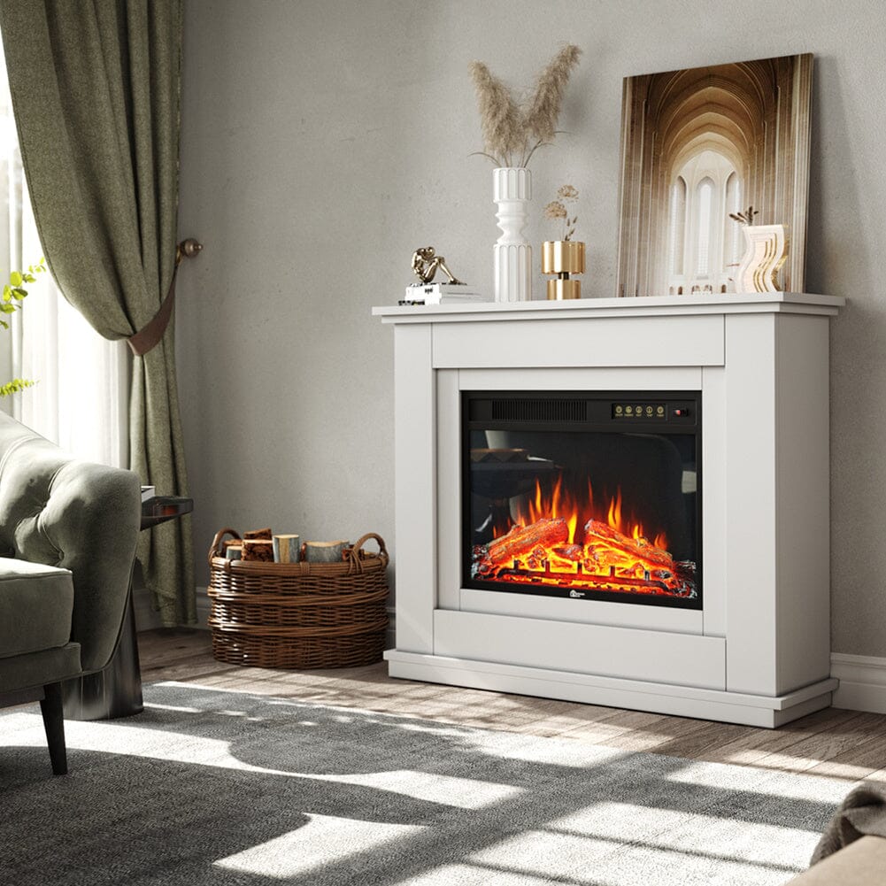 39 Inch Electric Freestanding Fireplaces White Wooden Mantel Freestanding Fireplaces Living and Home
