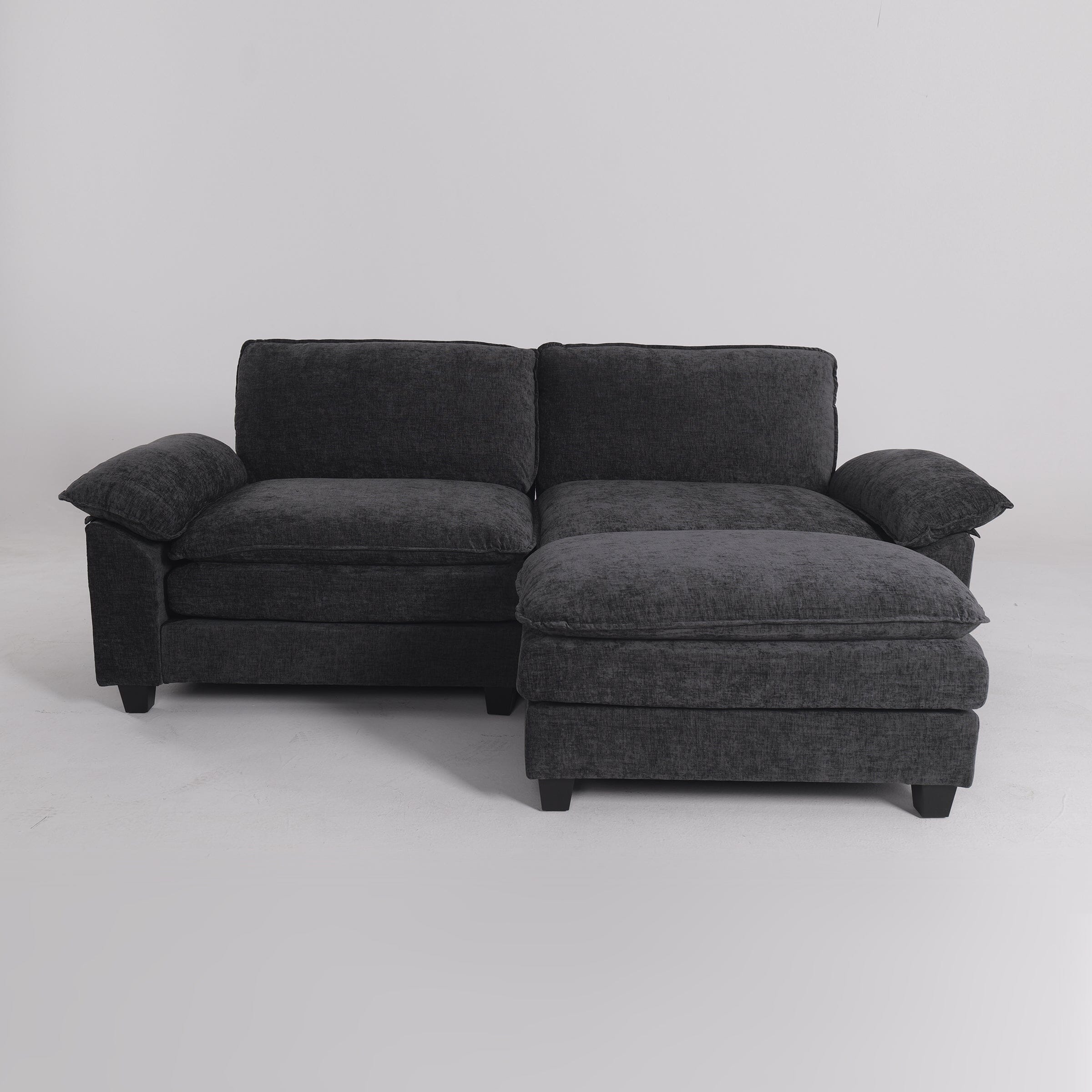 Modular Sofa Set with Chenille Upholstery and Wooden Frame 2 Seater Sofas Living and Home