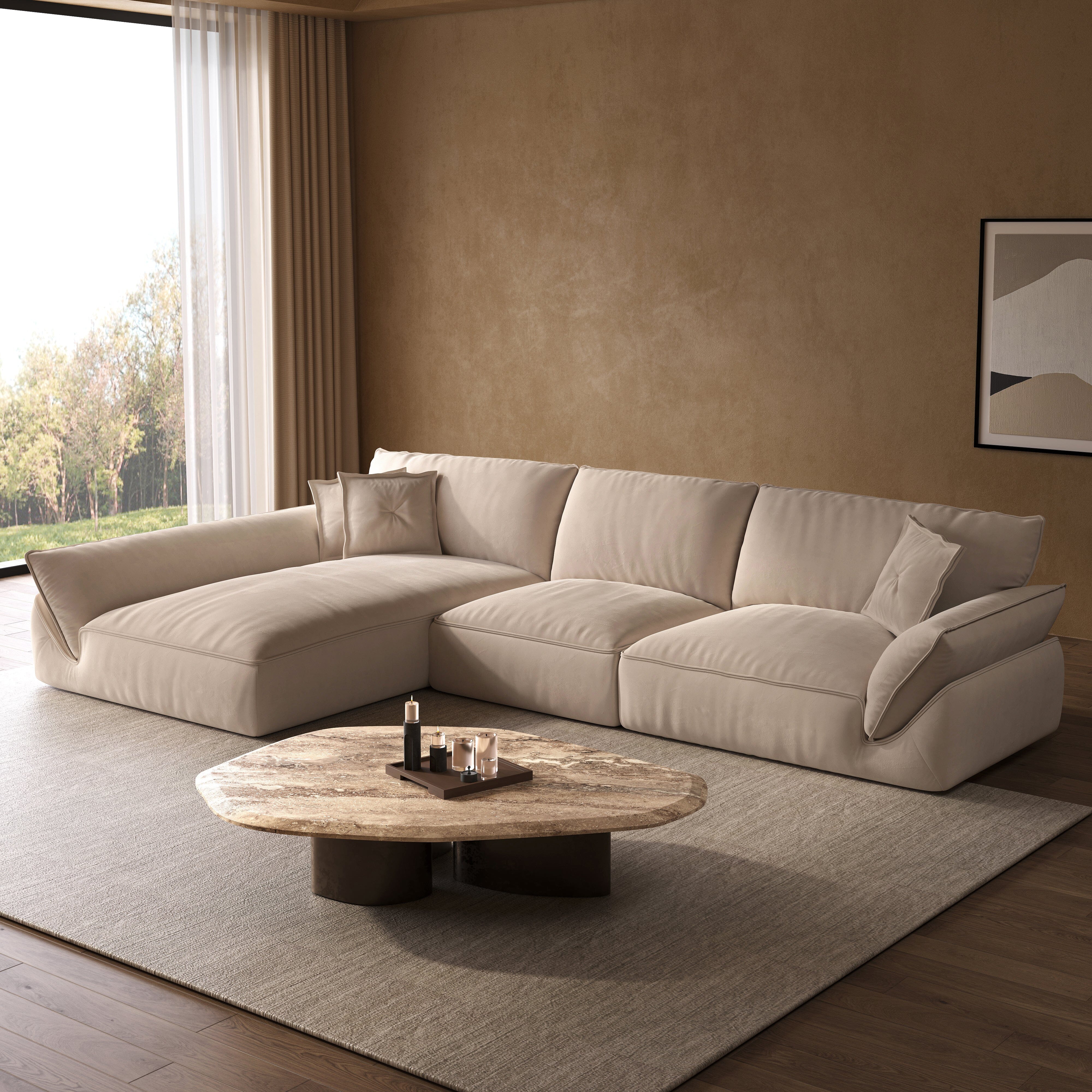 Cottonfy Cat-Scratch Resistant Fabric Elephant Ears Style Corner Sofa Cottonfy UK