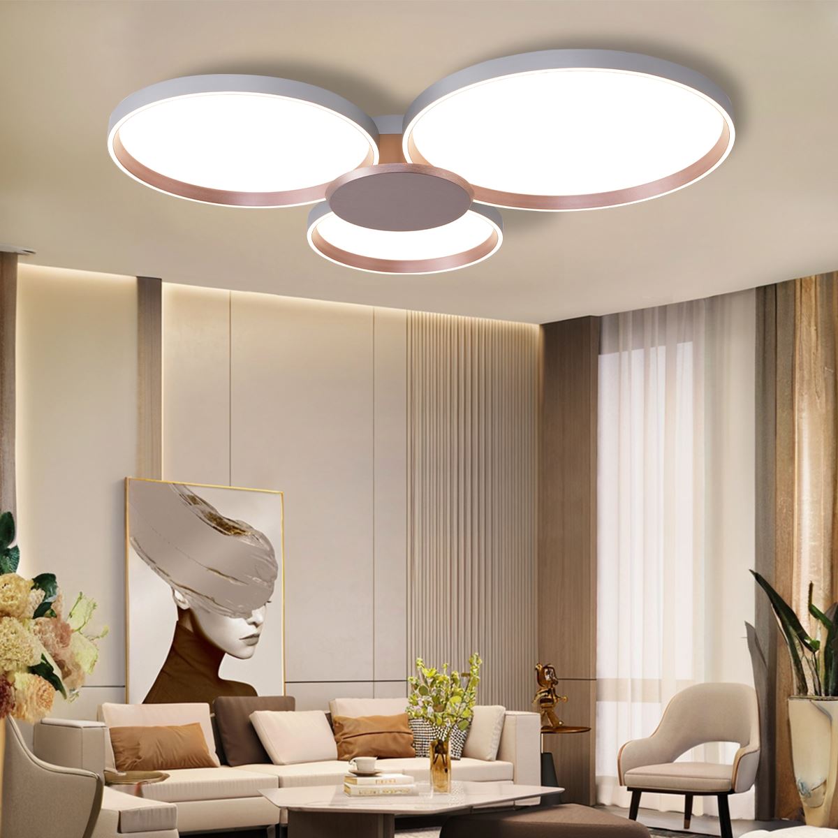 Lightsin Minimalist LED Ceiling Light for Living Room and Bedroom