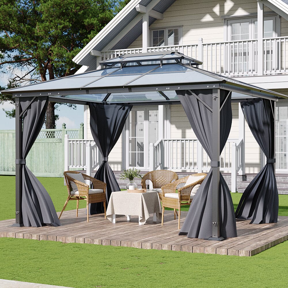3*3.6*2.7m Iron and Aluminium Double Foof Sun Canopy Living and Home