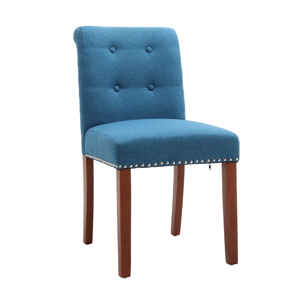 Livingandhome Set of 2 Contemporary Buttoned Accent Dining Chair Studded Rim, JM2132 Living and Home
