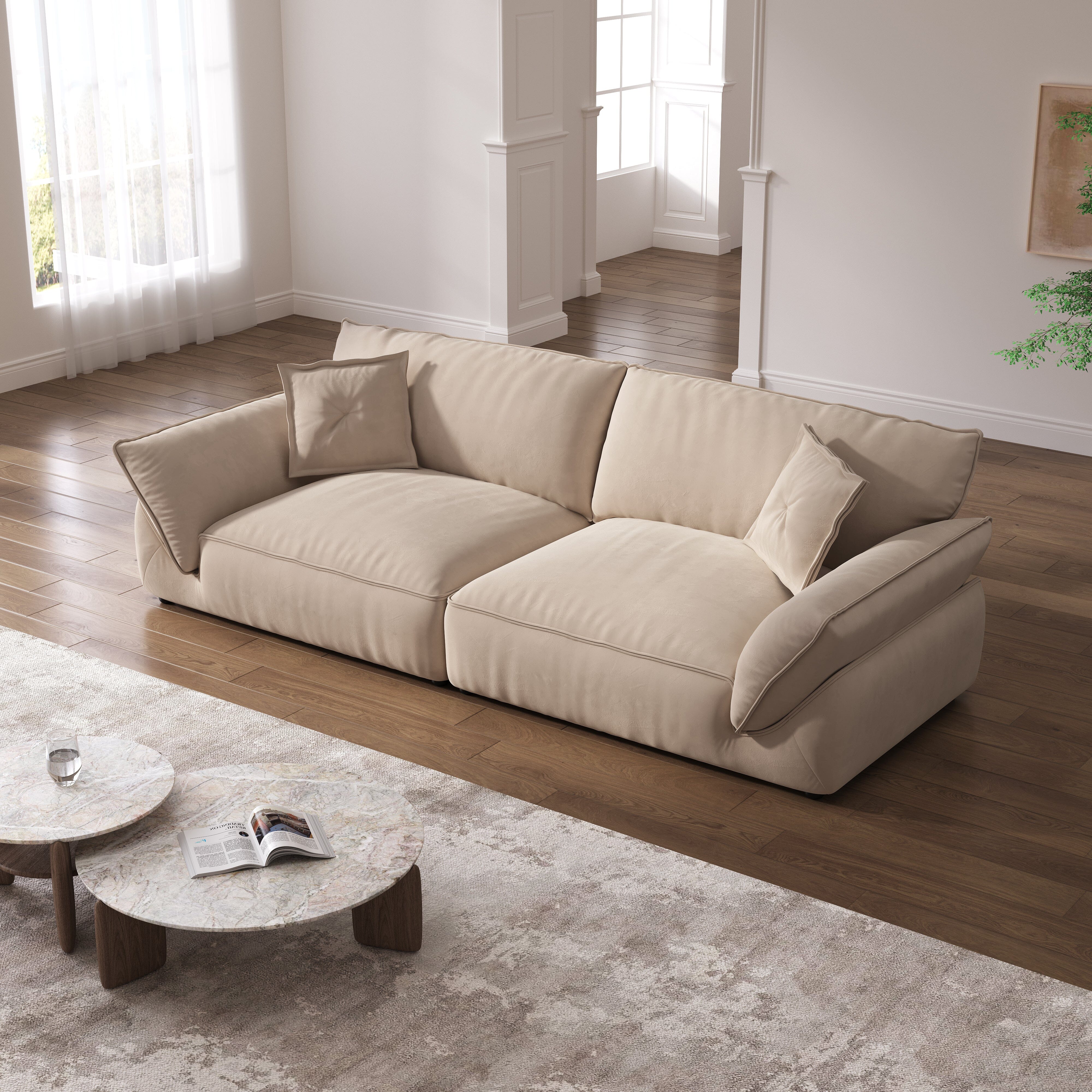 Cottonfy Cat-Scratch Resistant Fabric Elephant Ears Style Corner Sofa Cottonfy UK