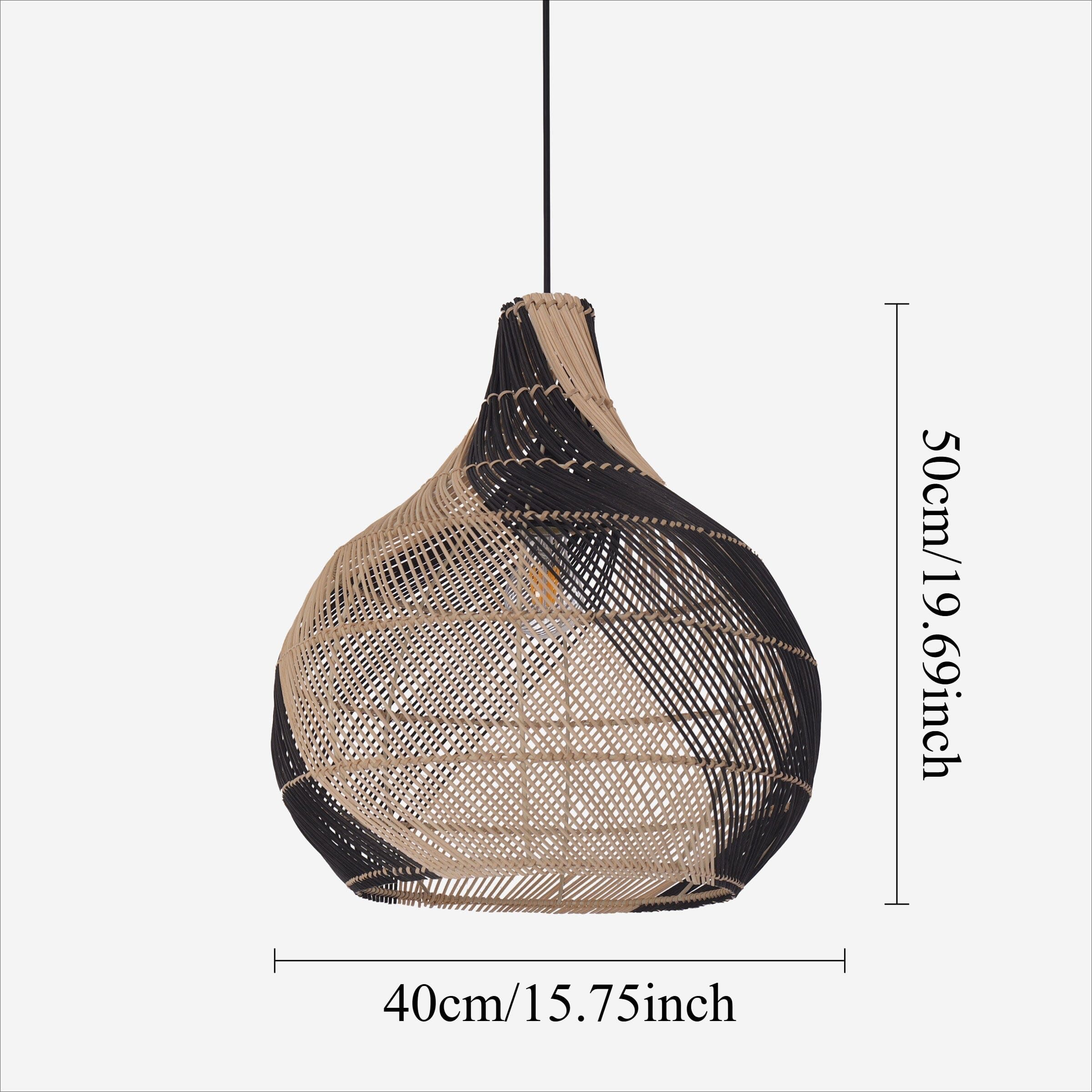 Lightsin Japanese Simple Vase Shaped Handwoven Rattan Pendant Light Lightsin UK