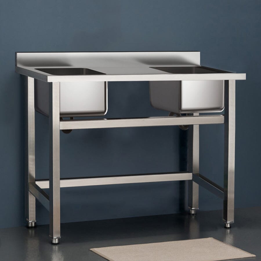 4ft Stainless Steel Kitchen Commercial Sink with Drinboard Kitchen Sinks Living and Home