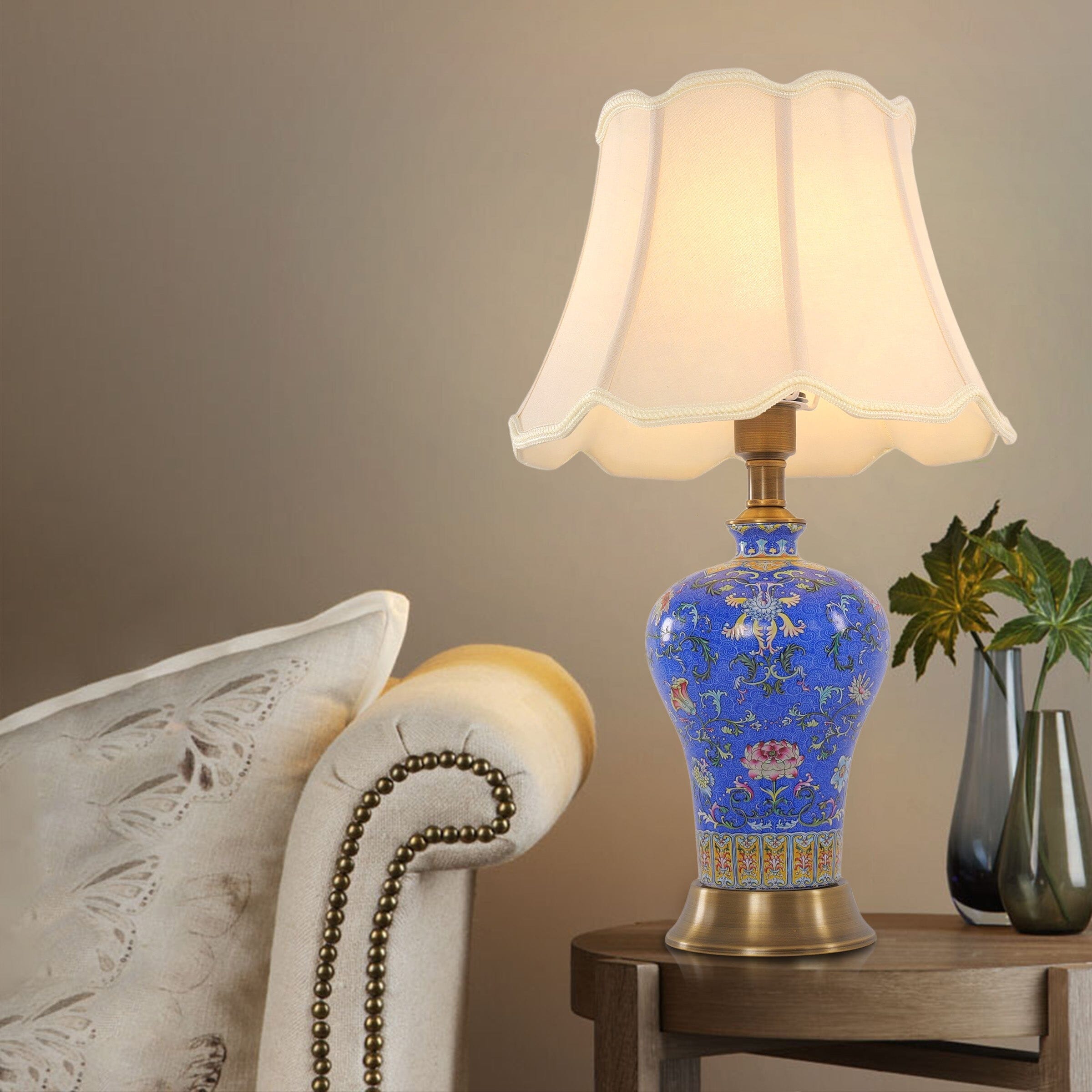 Lightsin Elegant Handcrafted Ceramic Table Lamp Collection with Floral Design Lightsin UK S