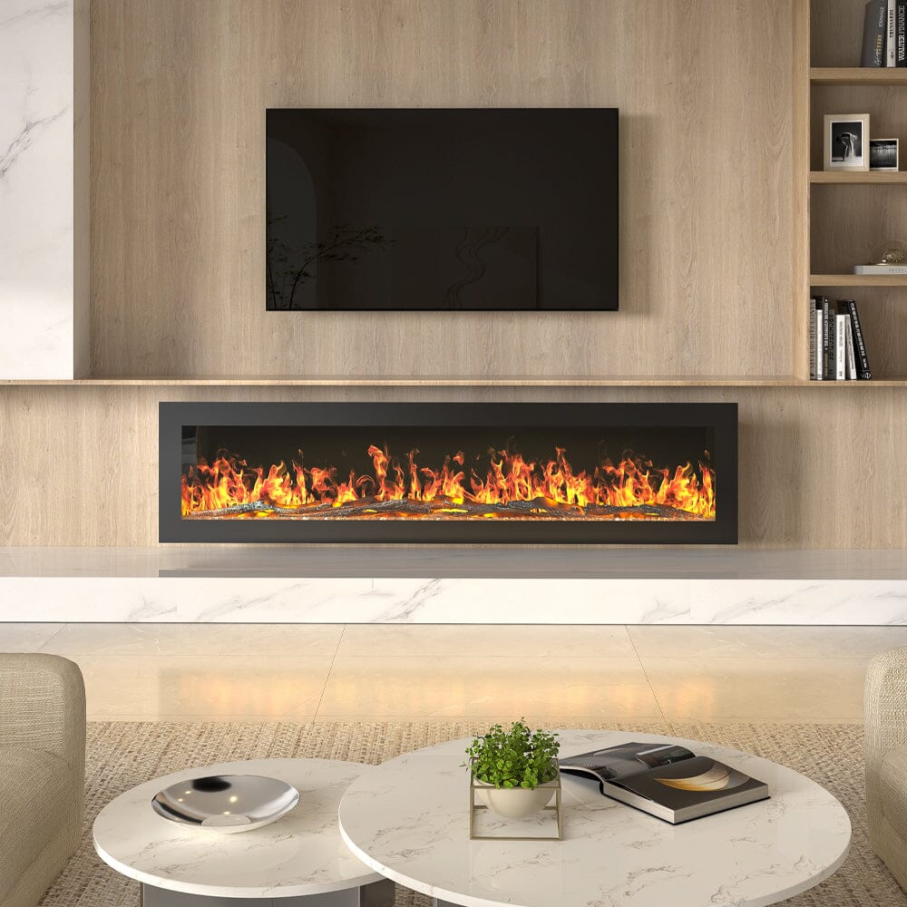 40/50/60/70/80 Inch Electric Fireplace 9 Colour LED Flame Effect Heater With Remote Control Freestanding Fireplaces Living and Home 40 Inches Version B