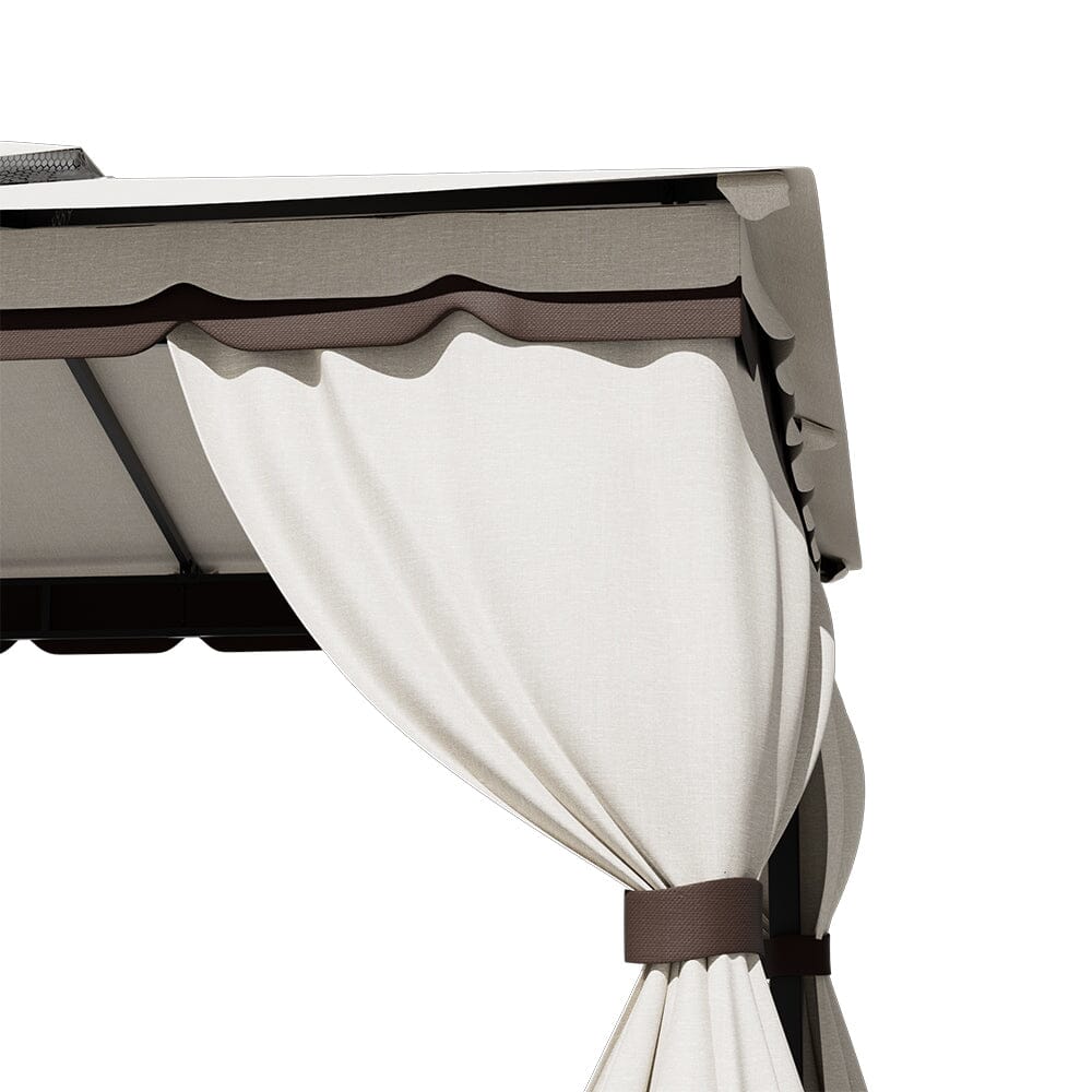 3*3m/4*4m Garden Party Beige Tent with Ground Pegs Living and Home