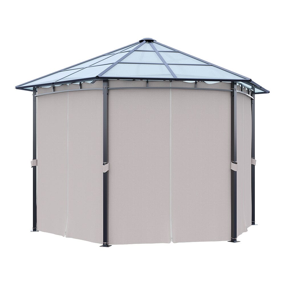 Dark Grey Aluminum & Steel Hexagonal Polycarbonate Canopy Living and Home