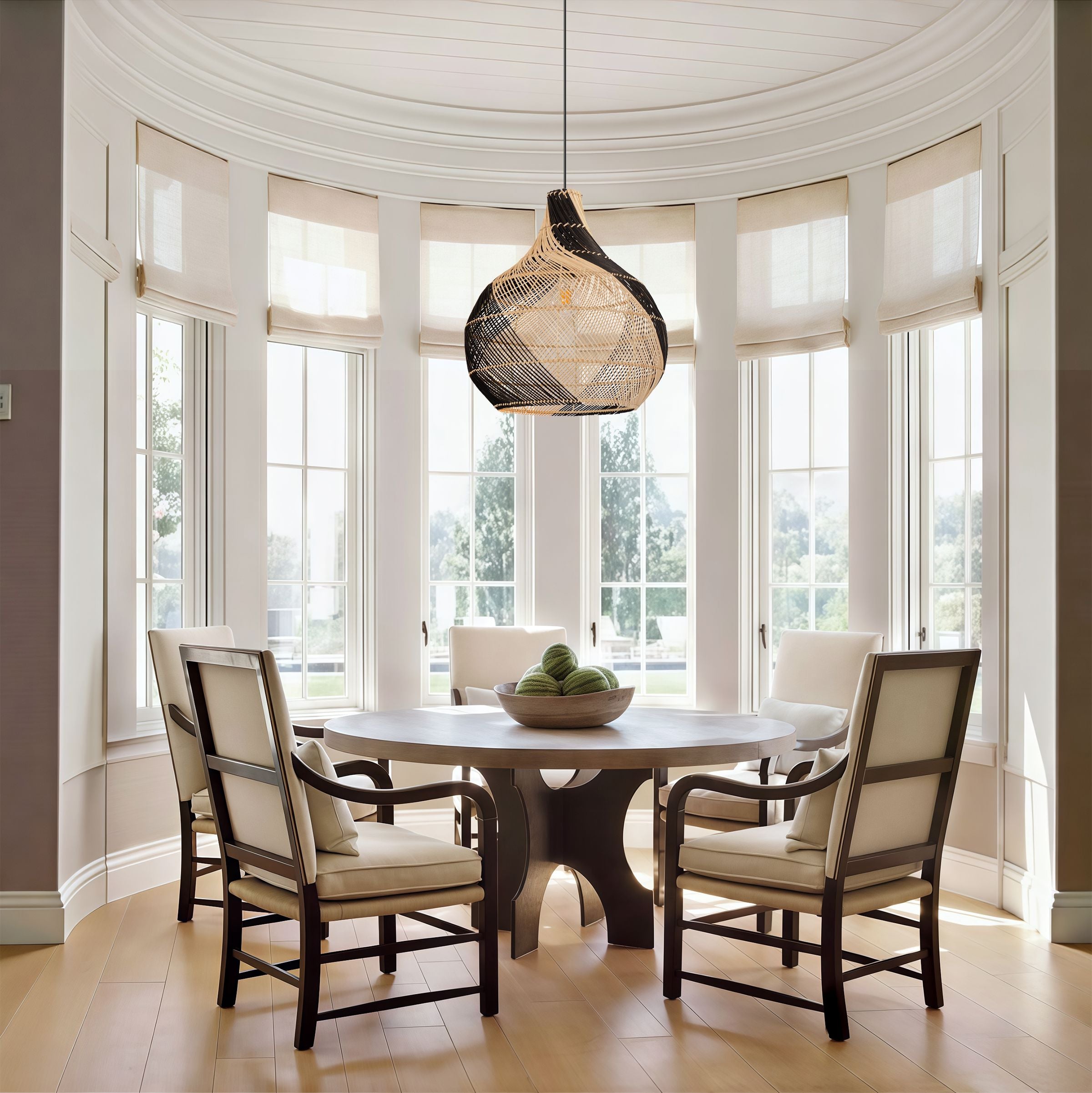 Lightsin Japanese Simple Vase Shaped Handwoven Rattan Pendant Light Lightsin UK