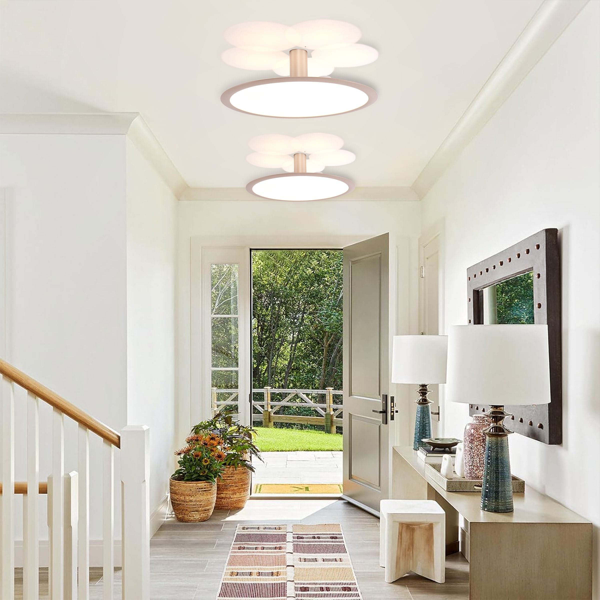 Lightsin Brushed Rose Gold Aluminum Pendant Light with Stepless Dimming Lightsin UK