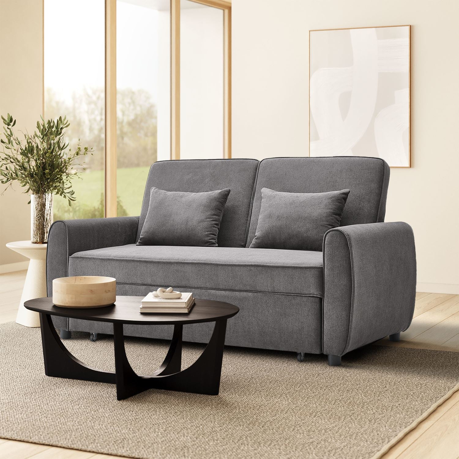 3 in 1 Grey Convertible Sofa Bed lounger 164cm Wide Sofa Beds Living and Home