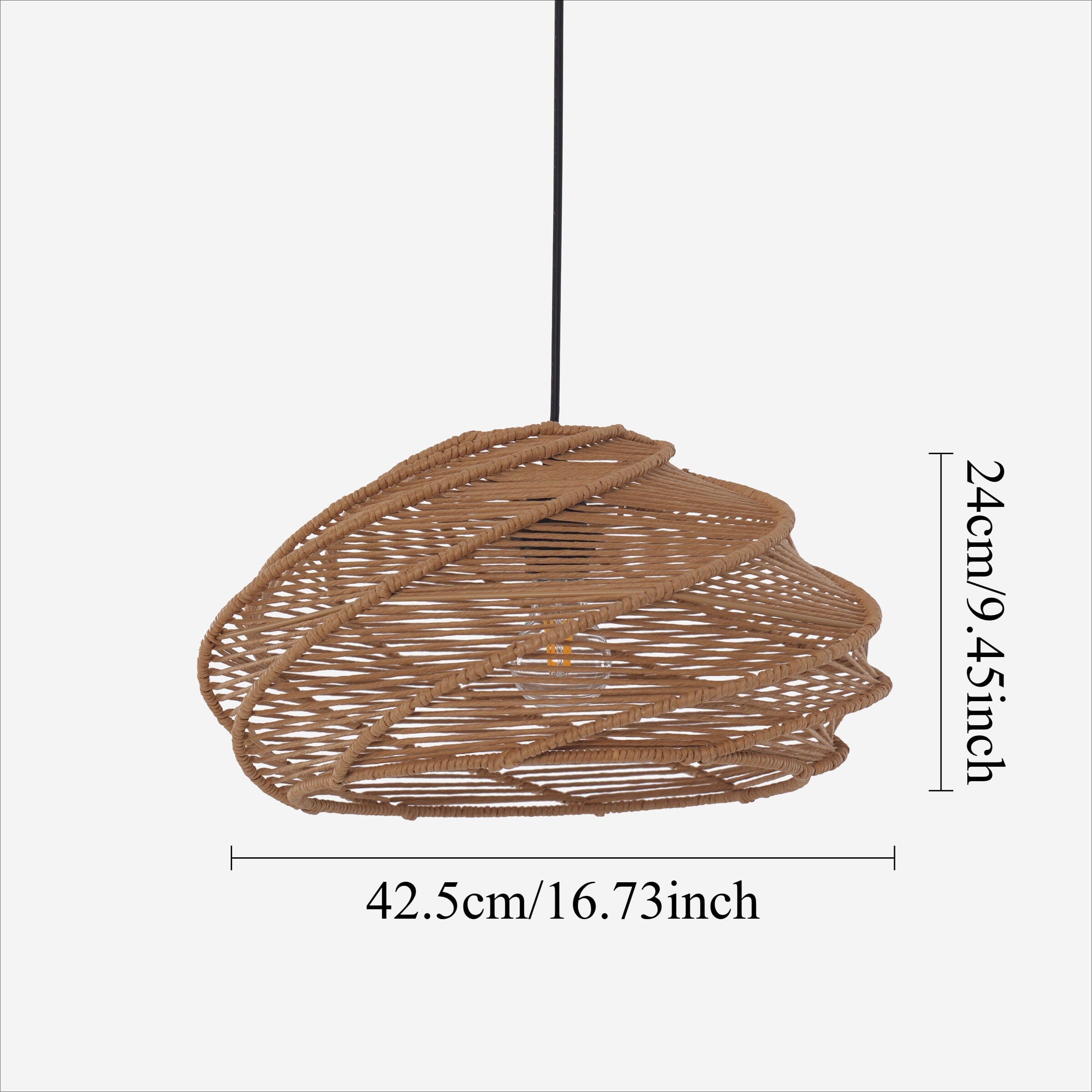 Lightsin Spiral Rattan Pendant Light for Bedroom Dining Bar Lightsin UK