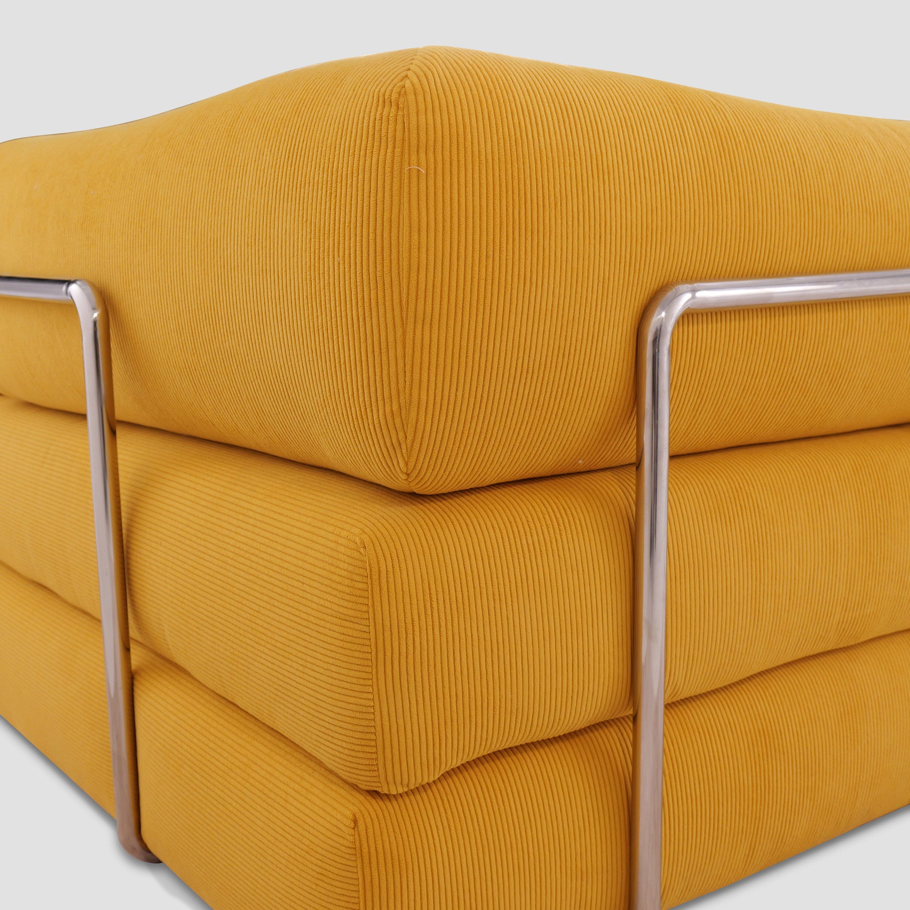 Cottonfy Yellow Corduroy Fabric Foam Modular Sofa Sofa Beds Cottonfy UK