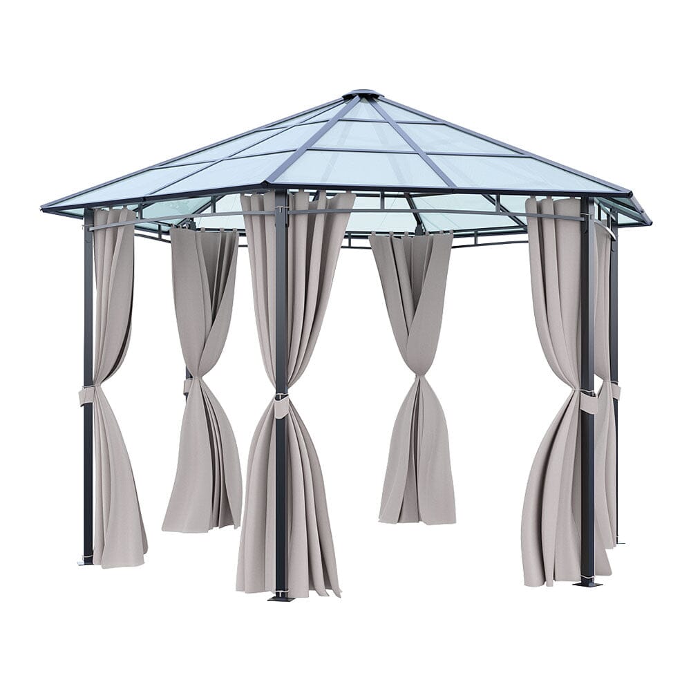 Dark Grey Aluminum & Steel Hexagonal Polycarbonate Canopy Living and Home