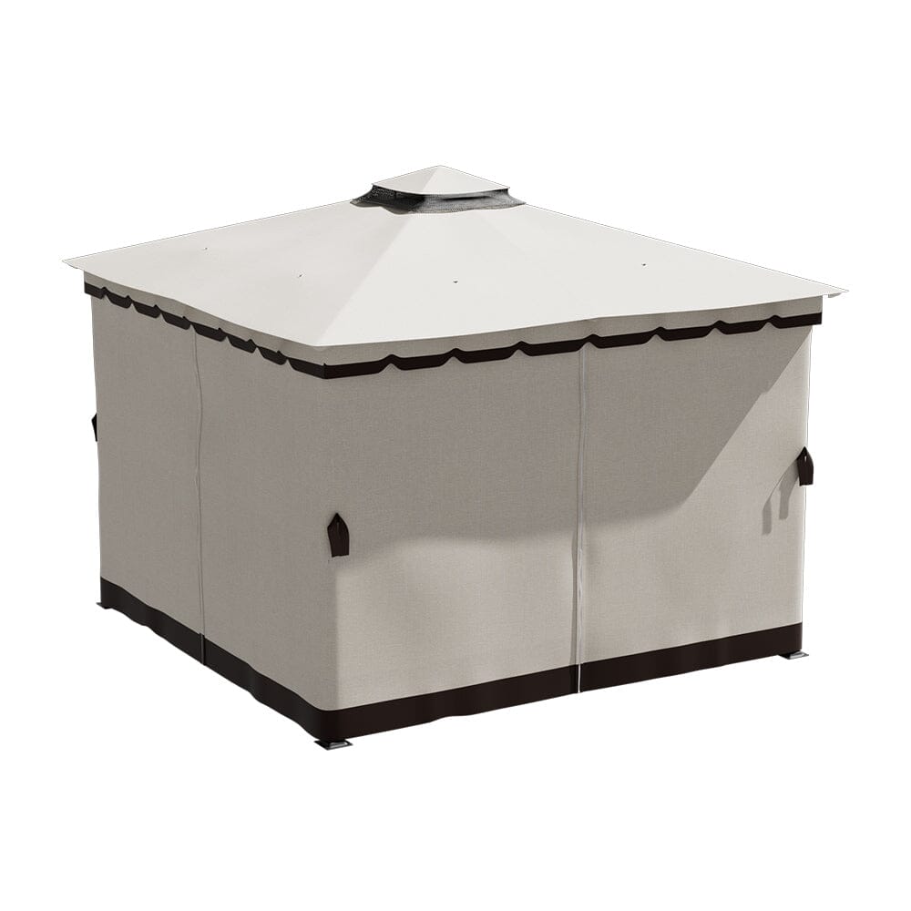 3*3m/4*4m Garden Party Beige Tent with Ground Pegs Living and Home