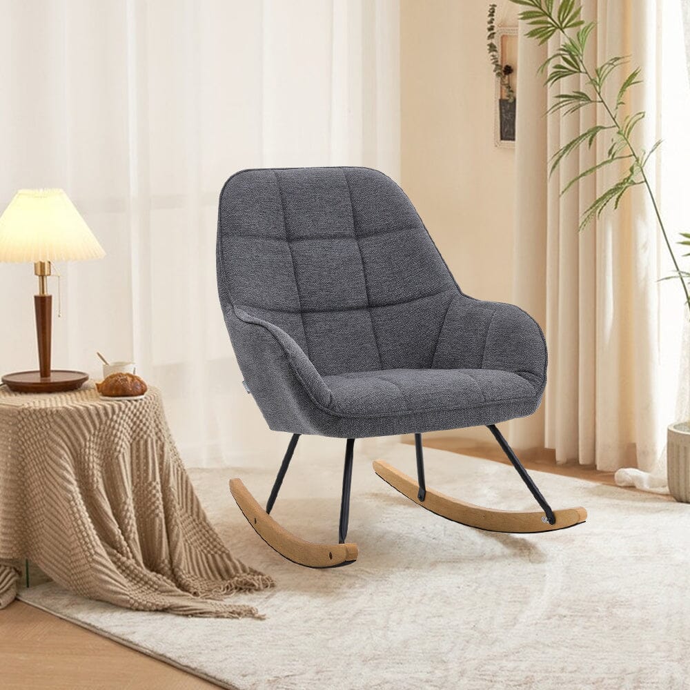 Rocker Chair Iron Easy Chair Cloth S Tangkula Folding Rocking