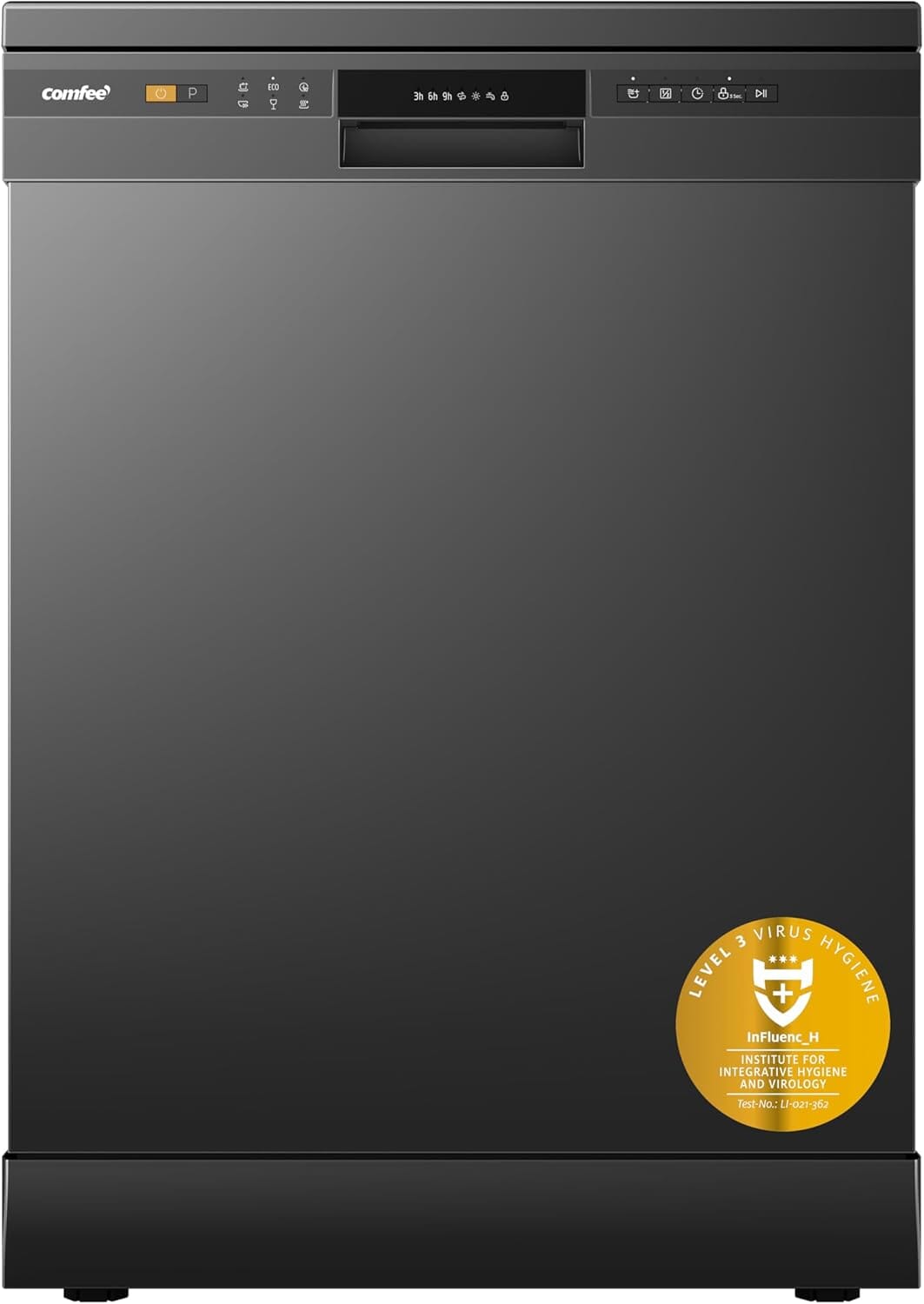 COMFEE 11L Black Freestanding Dishwasher, 60cm Full Size with 12 Place Settings and Quick Wash Comfee UK