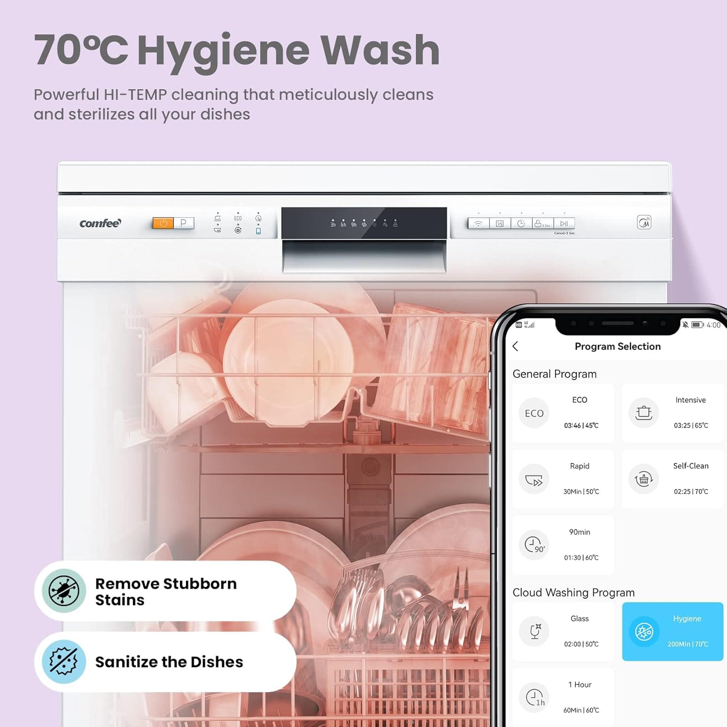 Cloud Wash Freestanding Dishwasher with 12 place settings-FD1201P-W Living and Home