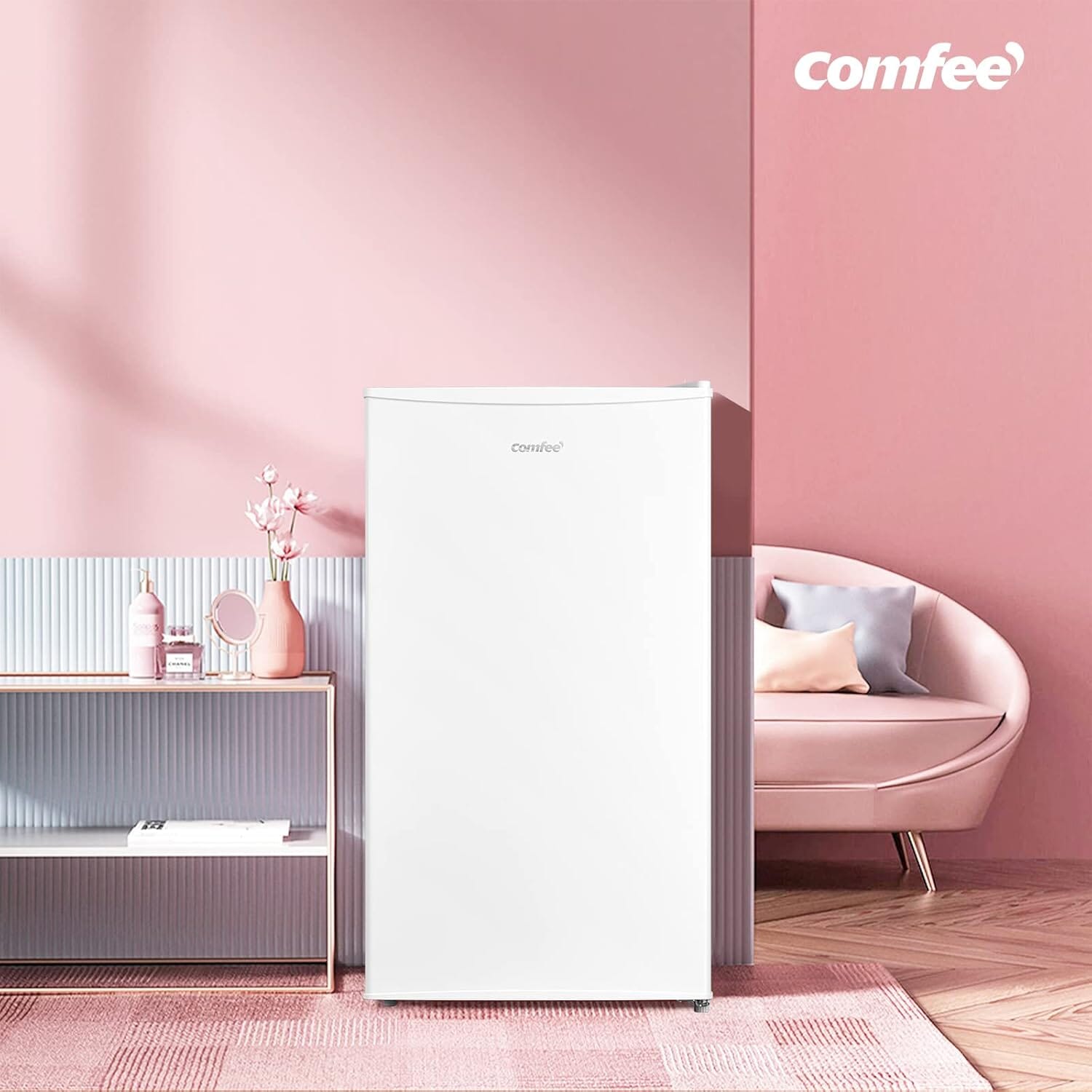 COMFEE Black/White 93L Small Fridge with Cooler Box Living and Home