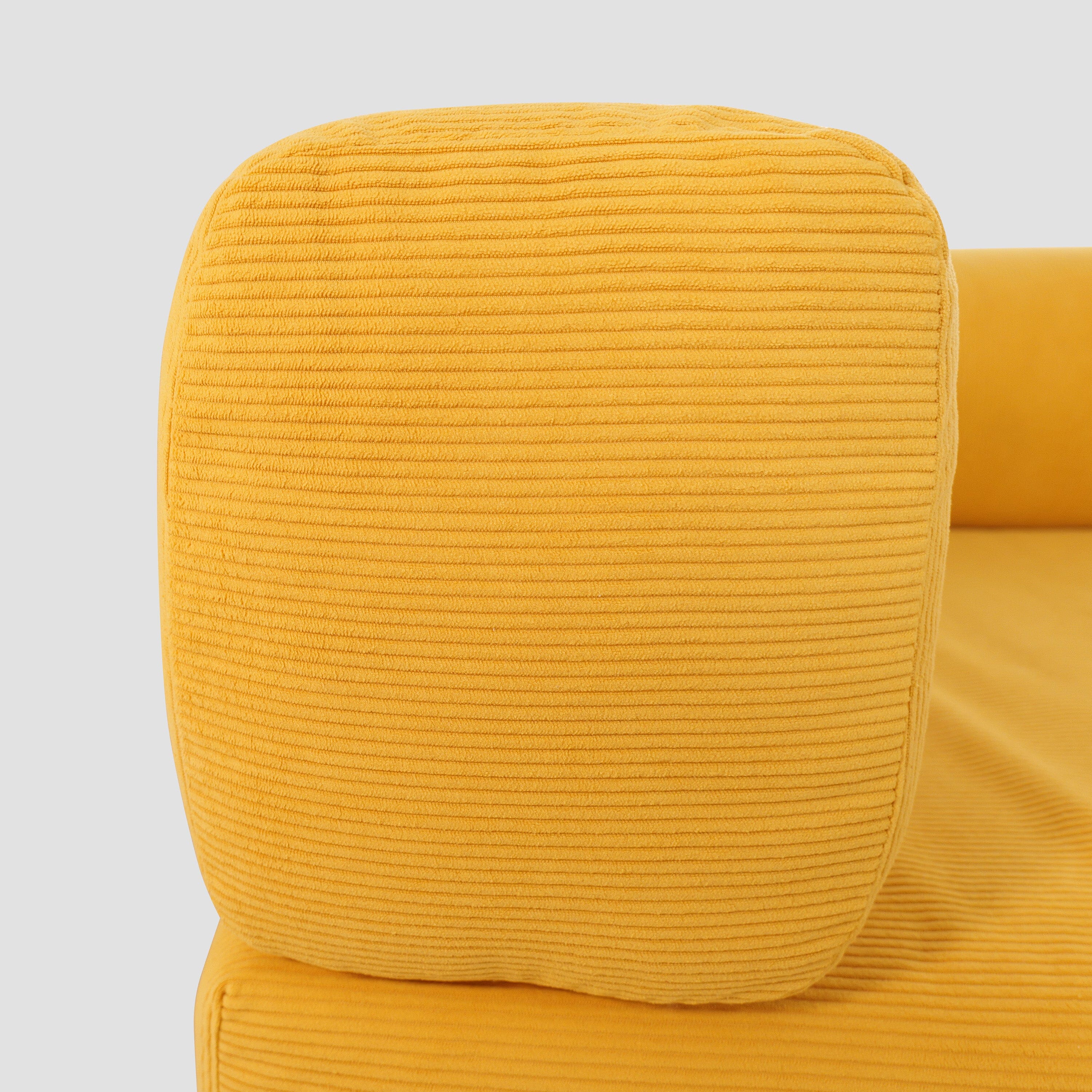 Cottonfy Yellow Corduroy Fabric Foam Modular Sofa Sofa Beds Cottonfy UK