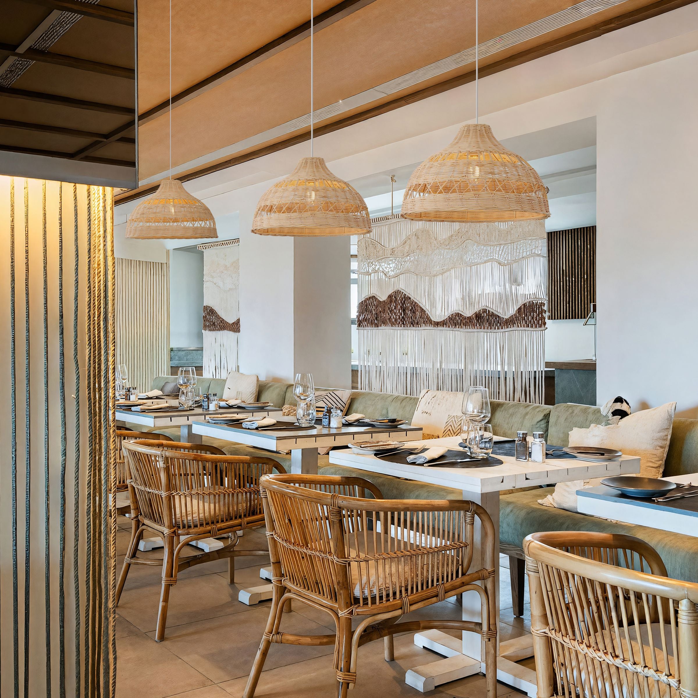 Lightsin Natural Rattan Pendant Light - Handwoven Ceiling Light, Durable & Rustic Lightsin UK