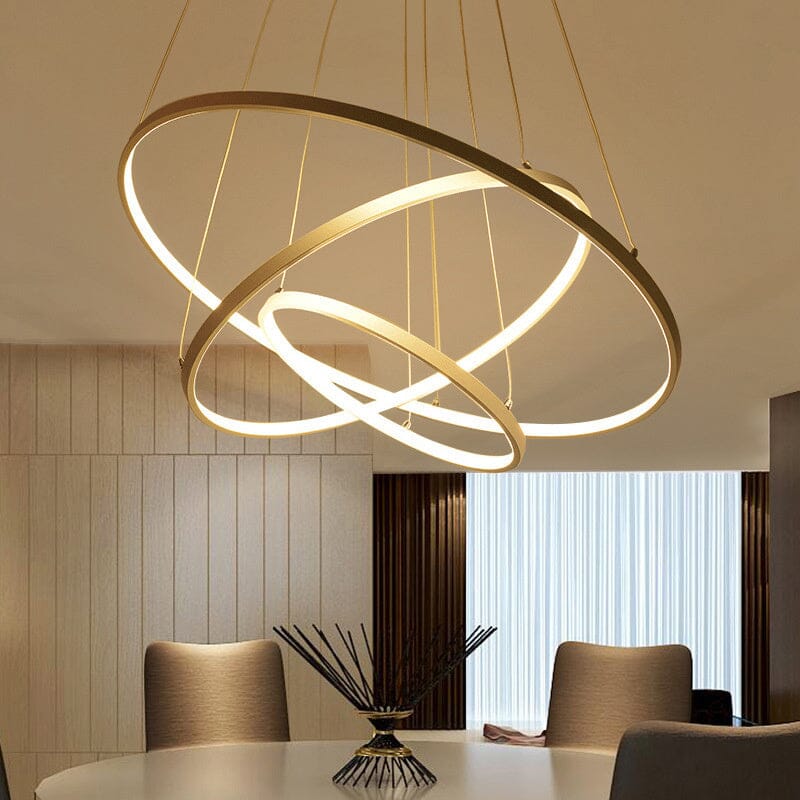 Modern Led Pendant Acrylic Ring Chandelier – Living and Home