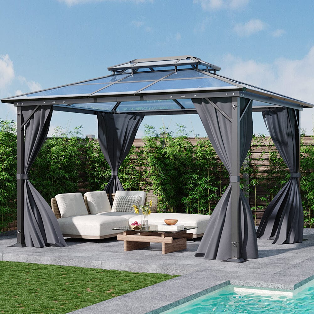 3*3.6*2.7m Iron and Aluminium Double Foof Sun Canopy Living and Home