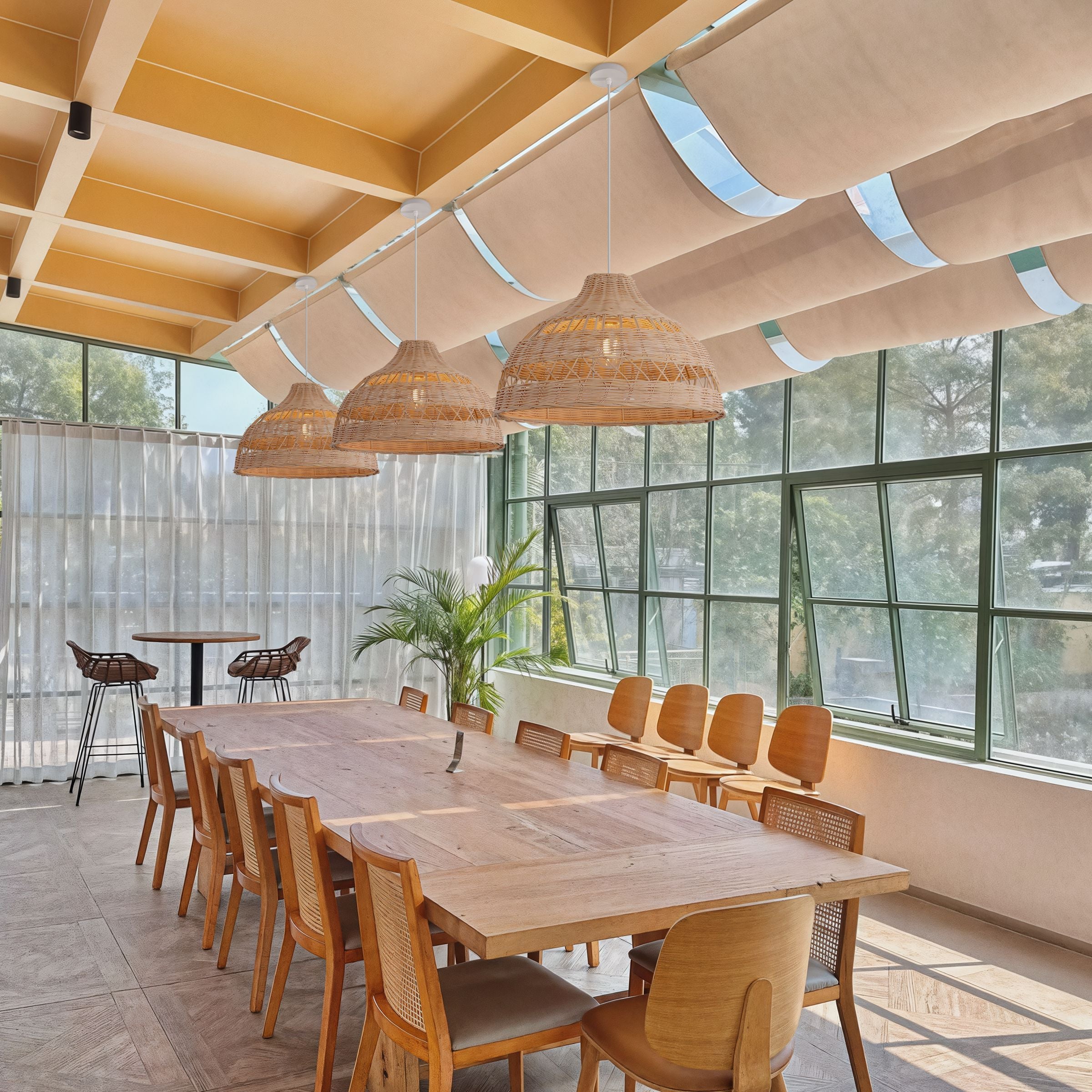 Lightsin Natural Rattan Pendant Light - Handwoven Ceiling Light, Durable & Rustic Lightsin UK D80cm