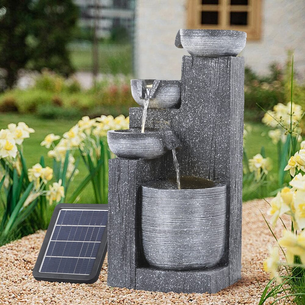 Outdoor Solar-Powered Water Fountain Rockery Decor Fountains Living and Home
