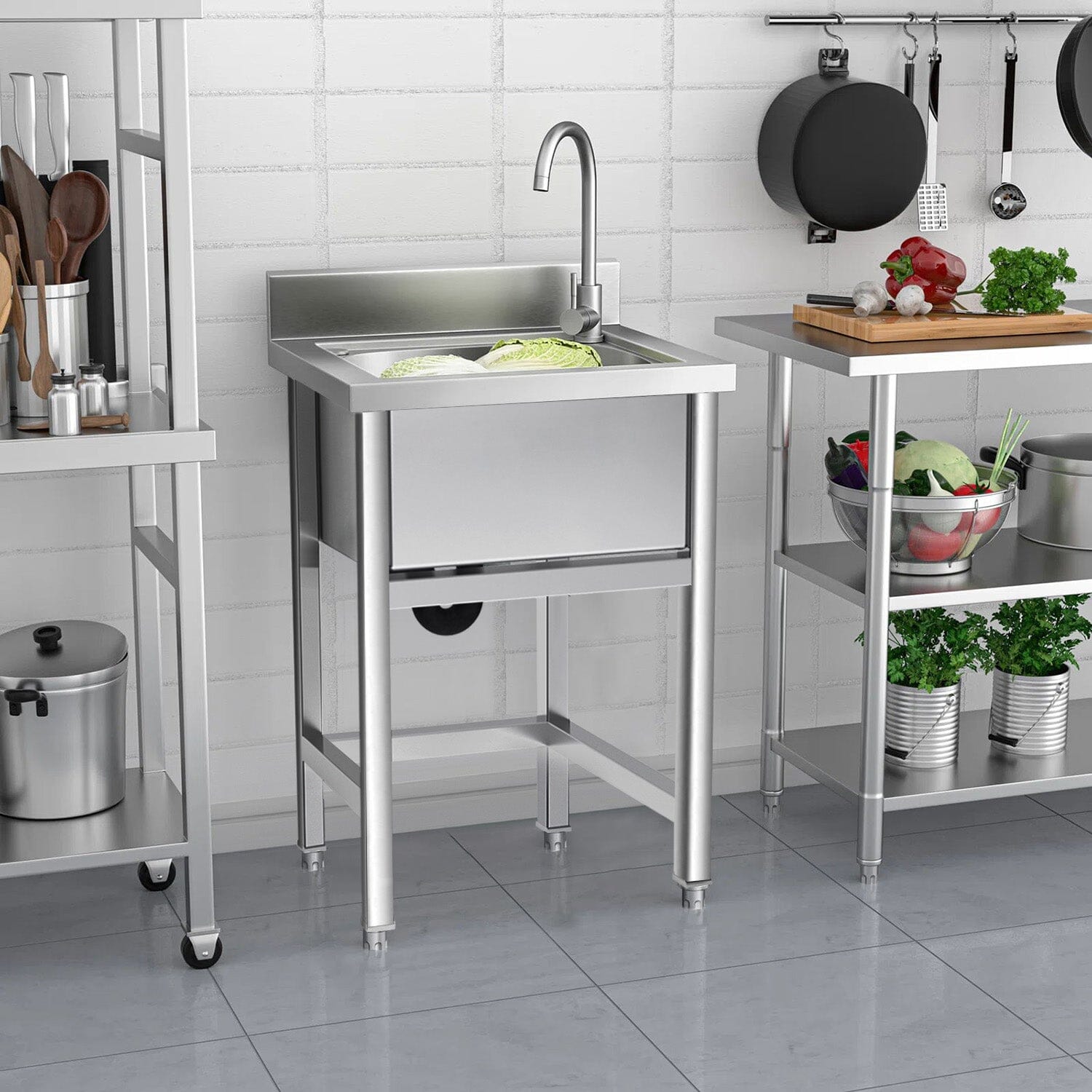 Commercial Kitchen Sink Stainless Steel Wash Basin Kitchen Sinks Living and Home