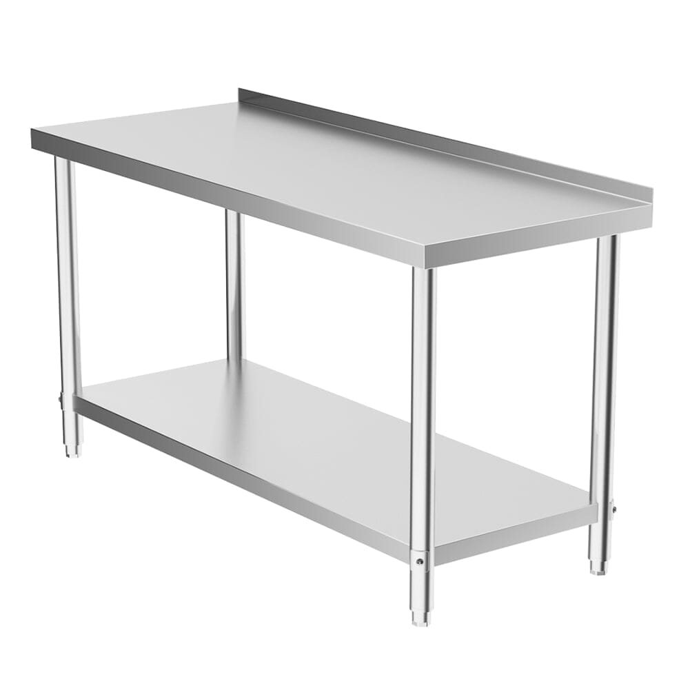 2 Tiers Commercial Kitchen Prep Table Stainless Steel Work Table Commercial Work Tables Living and Home
