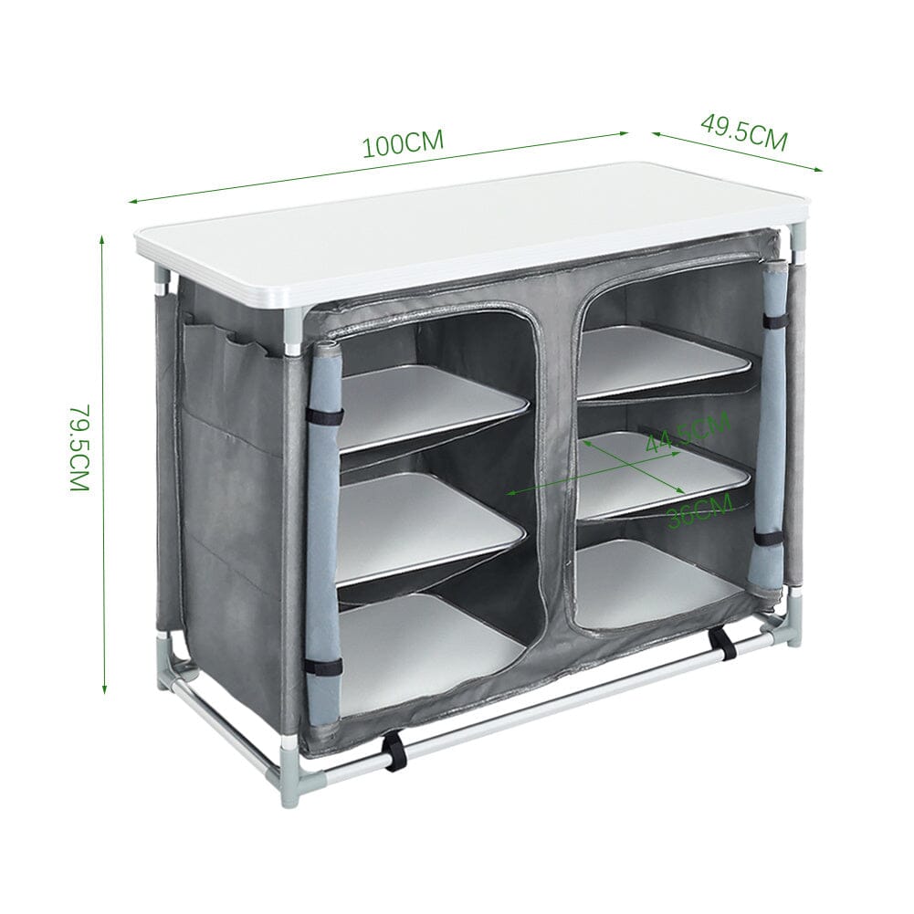 Camping Outdoor Kitchen with 4 Adjustable Feet and 6 Layers Camping Kitchen Living and Home
