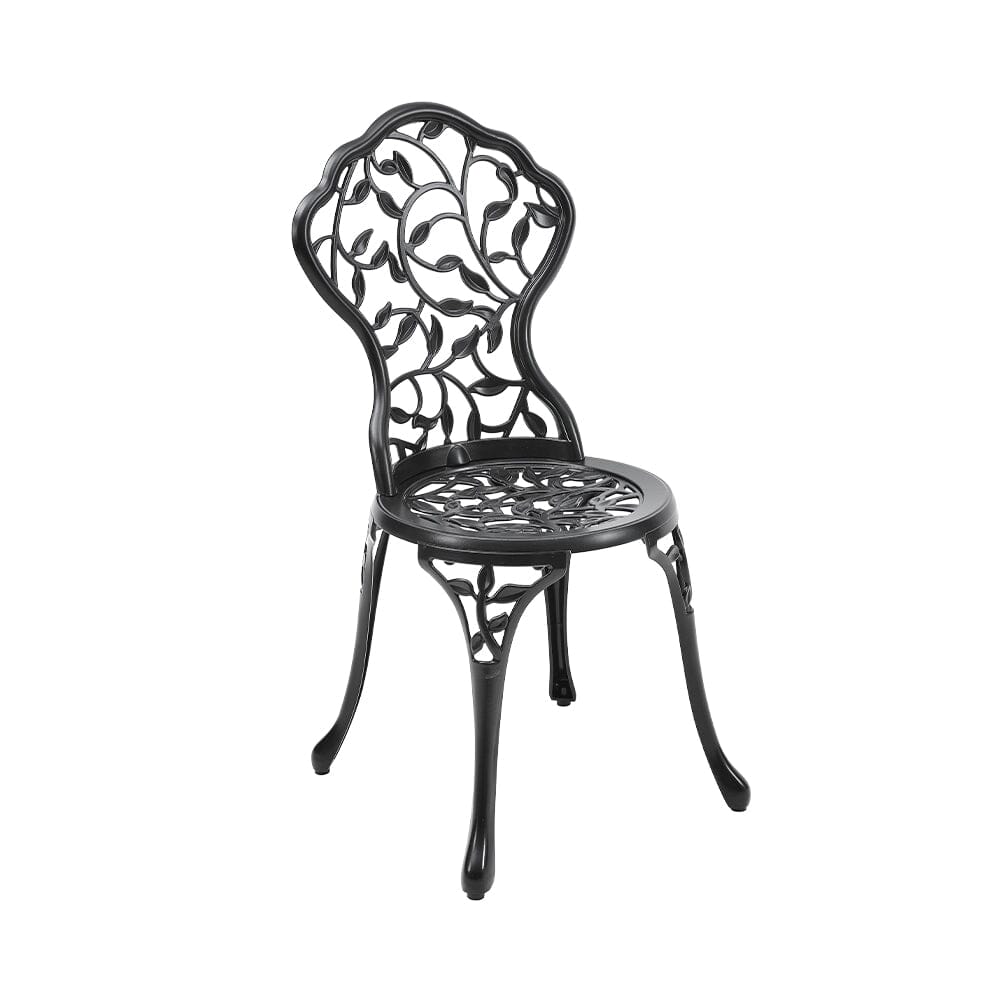 3pcs Black Cast Aluminum Bistro Table and Chairs Set Garden Dining Sets Living and Home