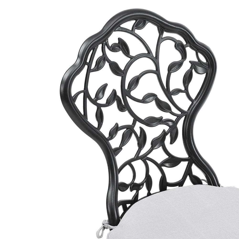 3pcs Black Cast Aluminum Bistro Table and Chairs Set Garden Dining Sets Living and Home