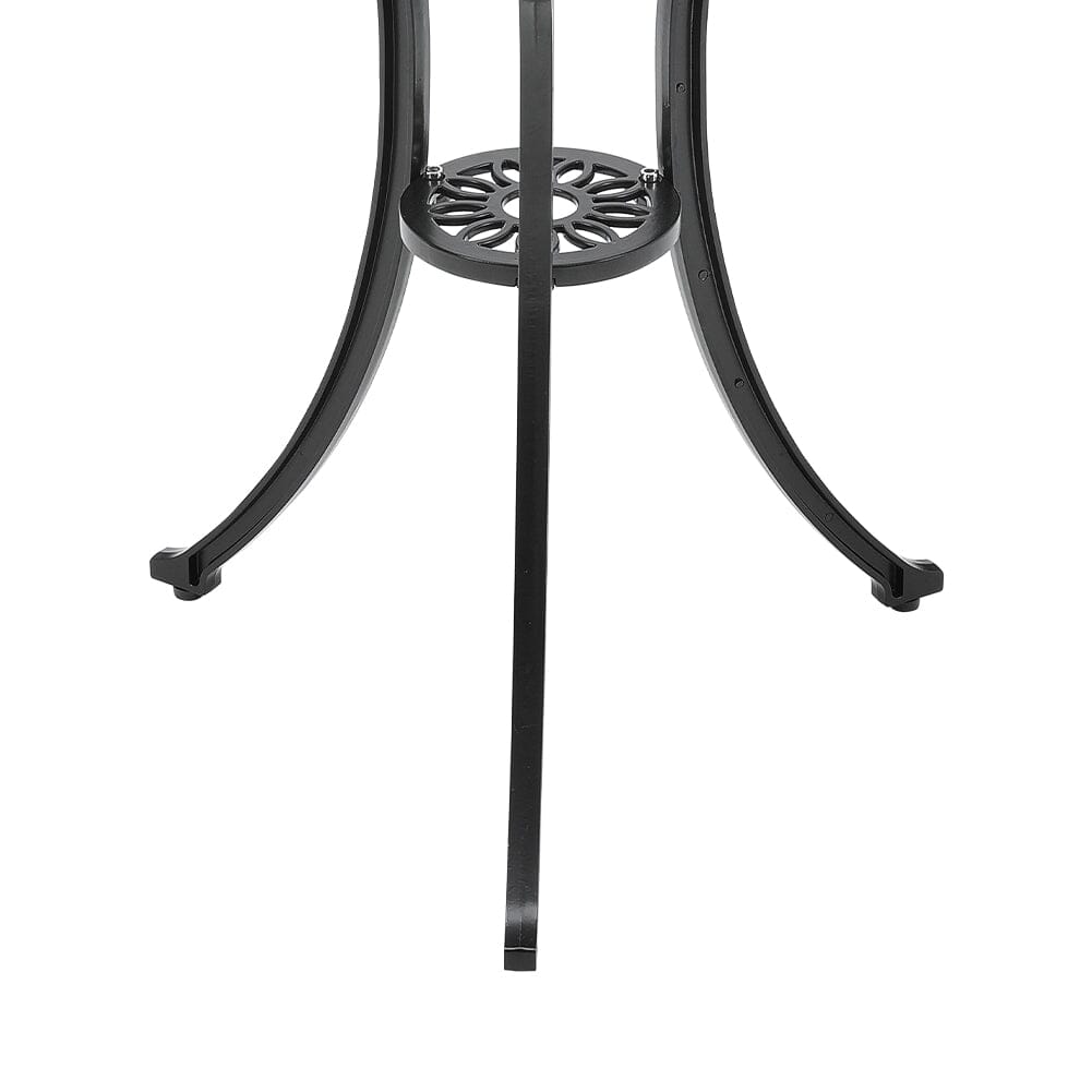 3pcs Black Cast Aluminum Bistro Table and Chairs Set Garden Dining Sets Living and Home