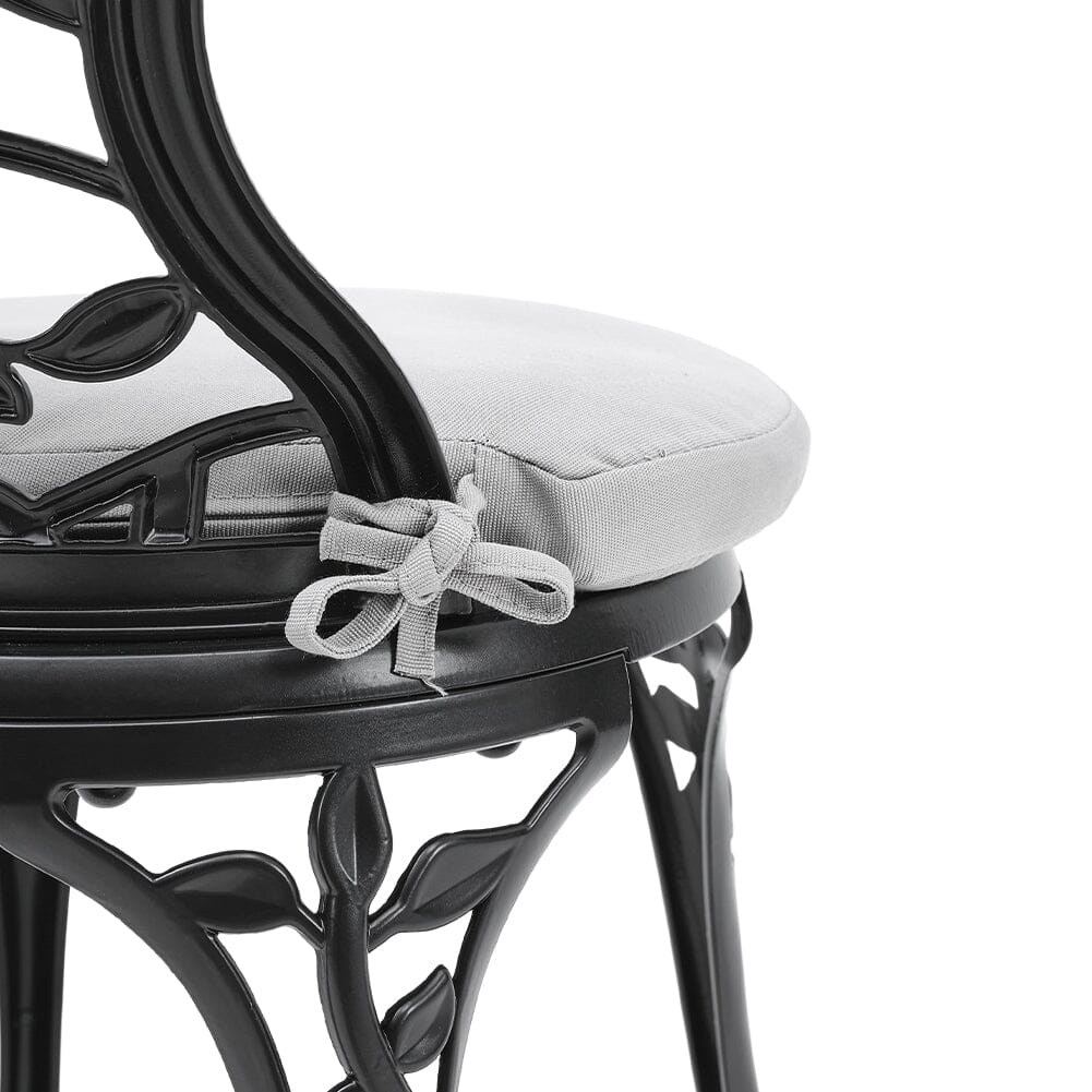 3pcs Black Cast Aluminum Bistro Table and Chairs Set Garden Dining Sets Living and Home