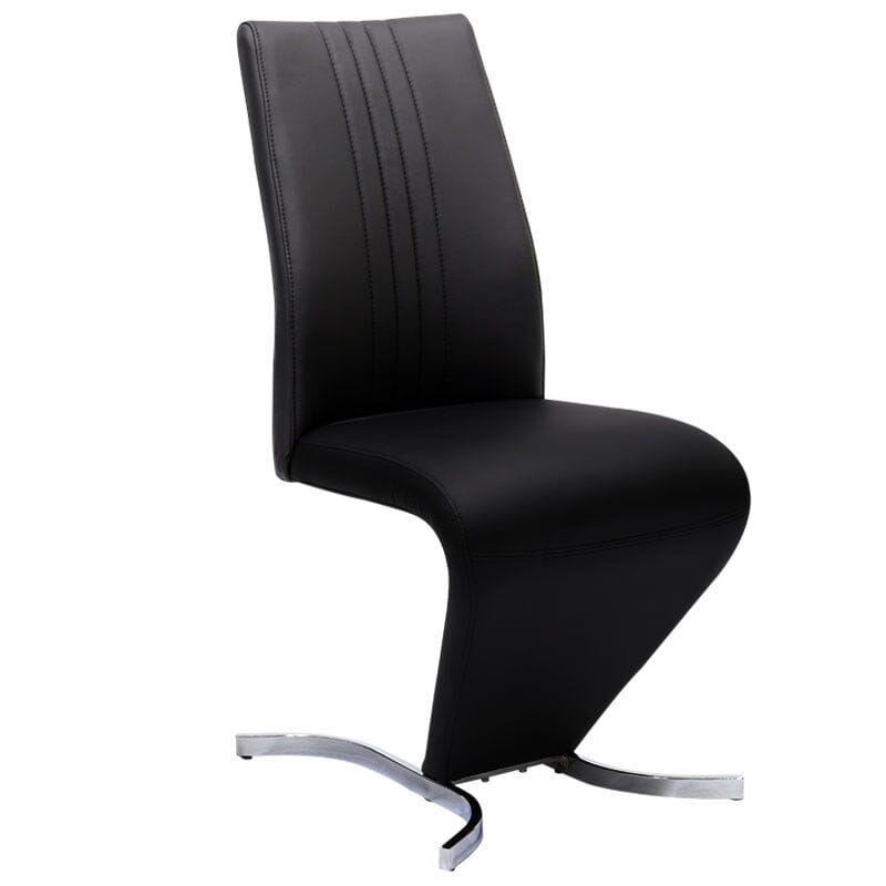 Modern Hourglass PU Dining Chairs – Set of 2 in Black Living and Home