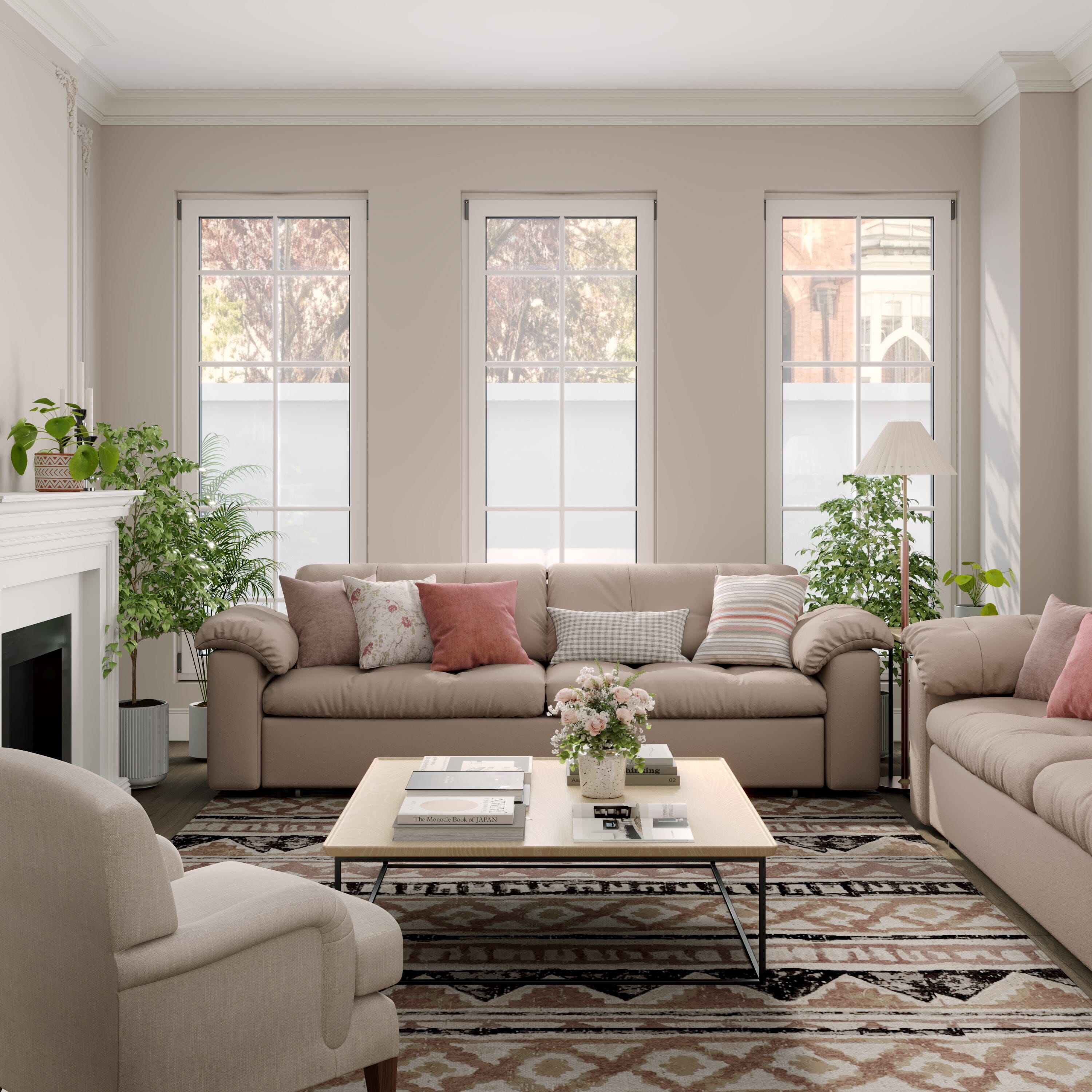 #Colour_Taupe pinkCottonfy Multifunctional Sleeper 3 Seater Sofa Bed with Storage Space Cottonfy UK