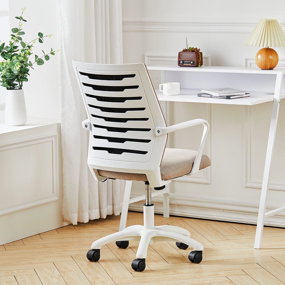 Khaki Fabric Swivel Chair Computer Ergonomic Office Chair Home Office Chairs Living and Home