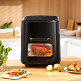 11L Large Kitchen Air Fryer with Visible Front Window Air Fryers Living and Home Black 