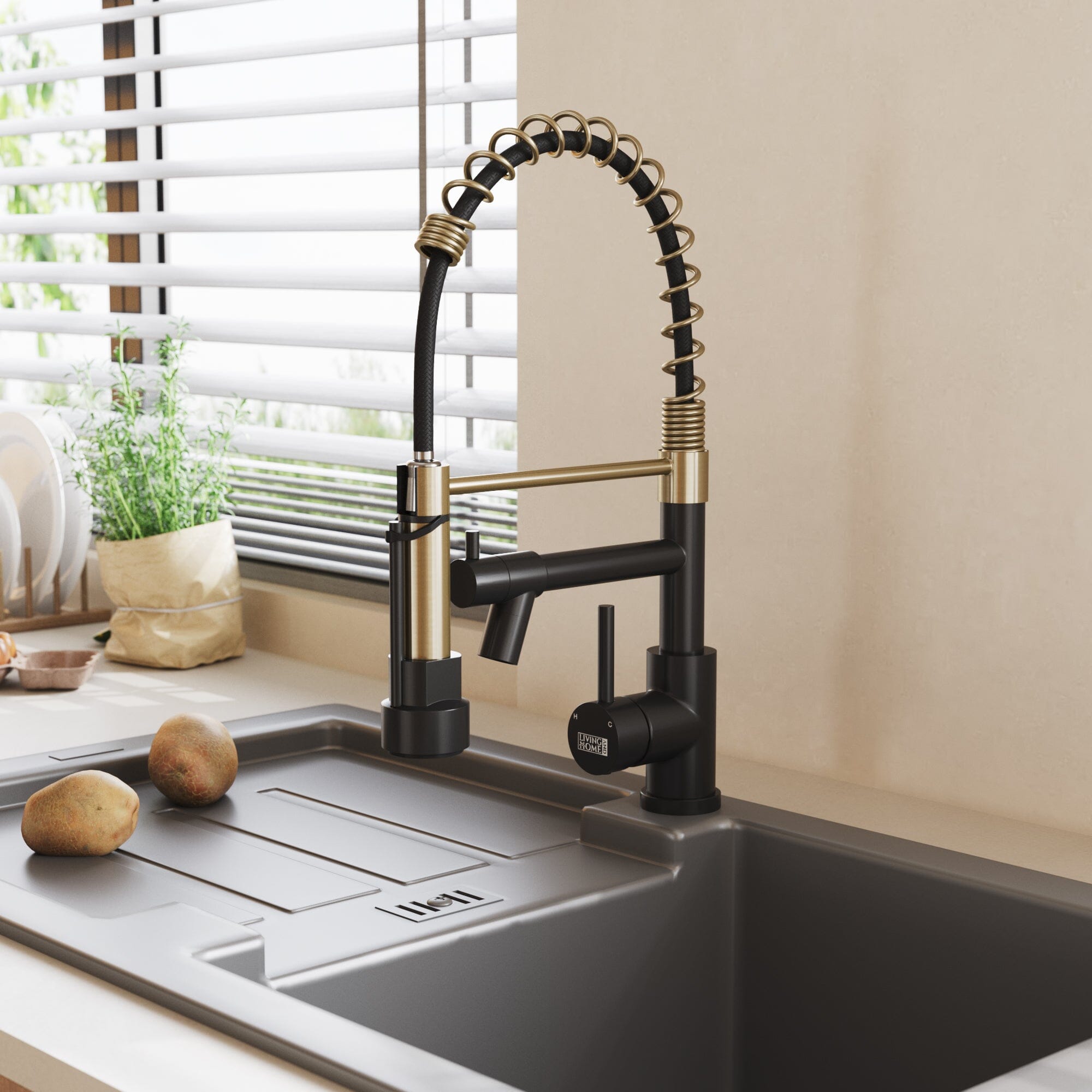 Kitchen Faucet with Pull Down Spring Spout and Pot Filler Kitchen Taps Living and Home