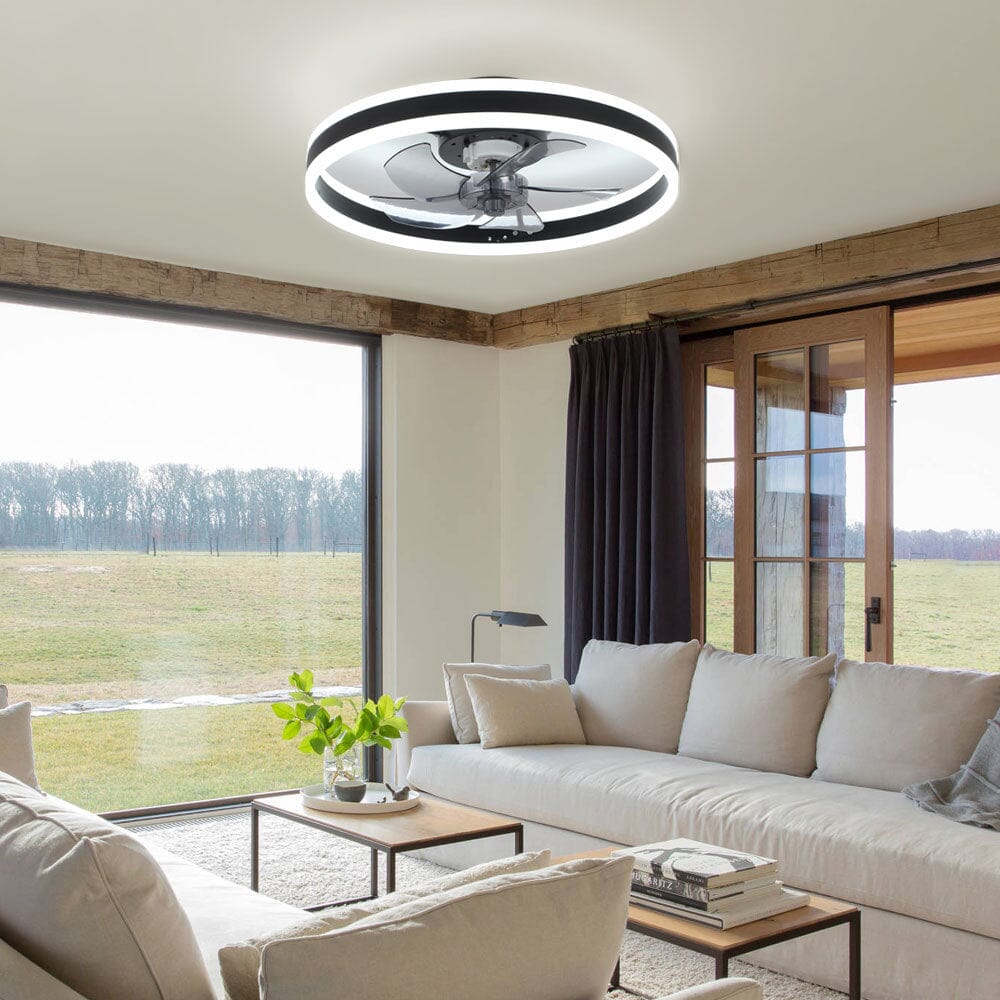 Contemporary Ceiling Fan with LED Lights and Smart Control Living and Home