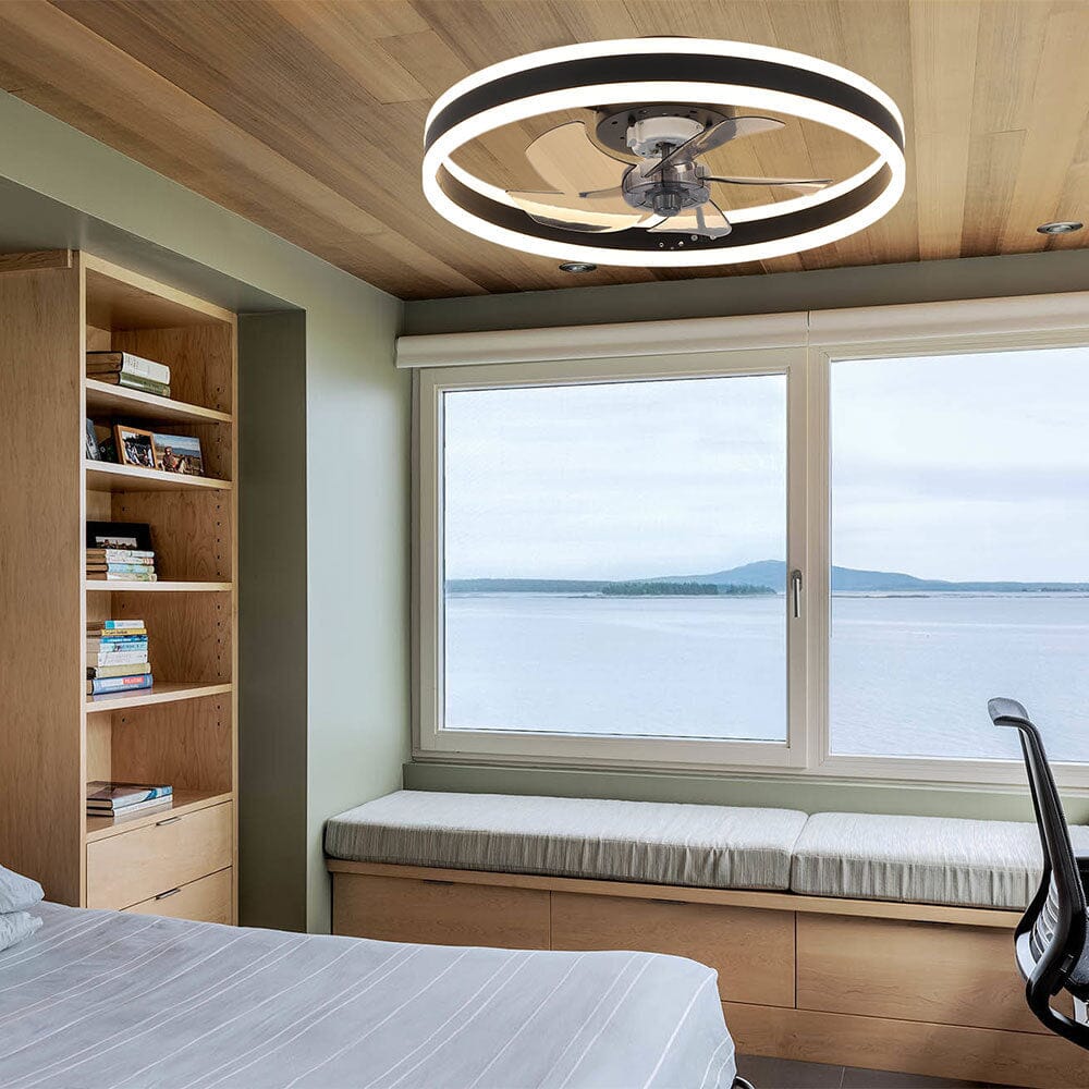 Contemporary Ceiling Fan with LED Lights and Smart Control Living and Home