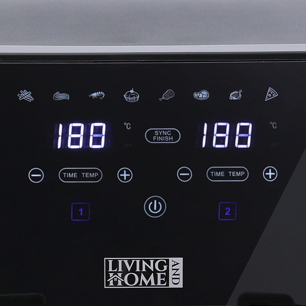 8L Black Touch Screen Air Fryer with Dual Basket Air Fryers Living and Home